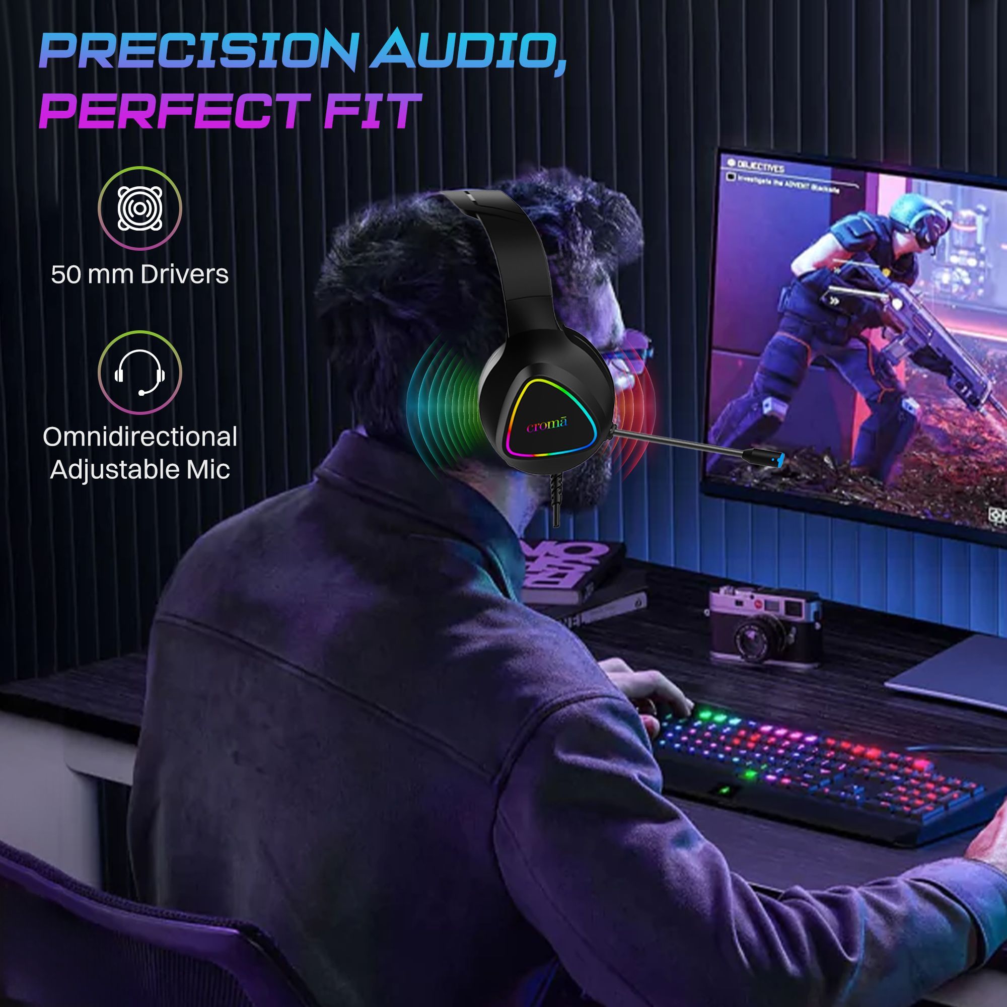 Croma Wired 4-IN-1 Gaming Combo (7200 DPI Adjustable, Black) Croma Wired 4-IN-1 Gaming Combo (7200 DPI Adjustable, Black)_14