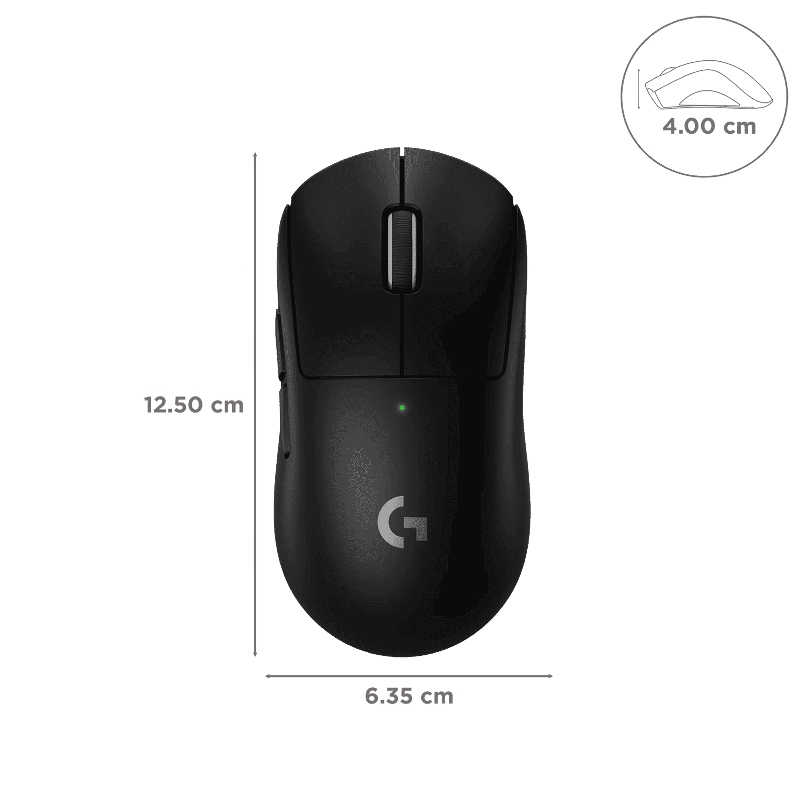 logitech Pro X Superlight 2 Rechargeable Wireless Optical Gaming Mouse with Lightforce Hybrid Switches (32000 DPI Adjustable, No Additive PTFE Feet, Black)_2