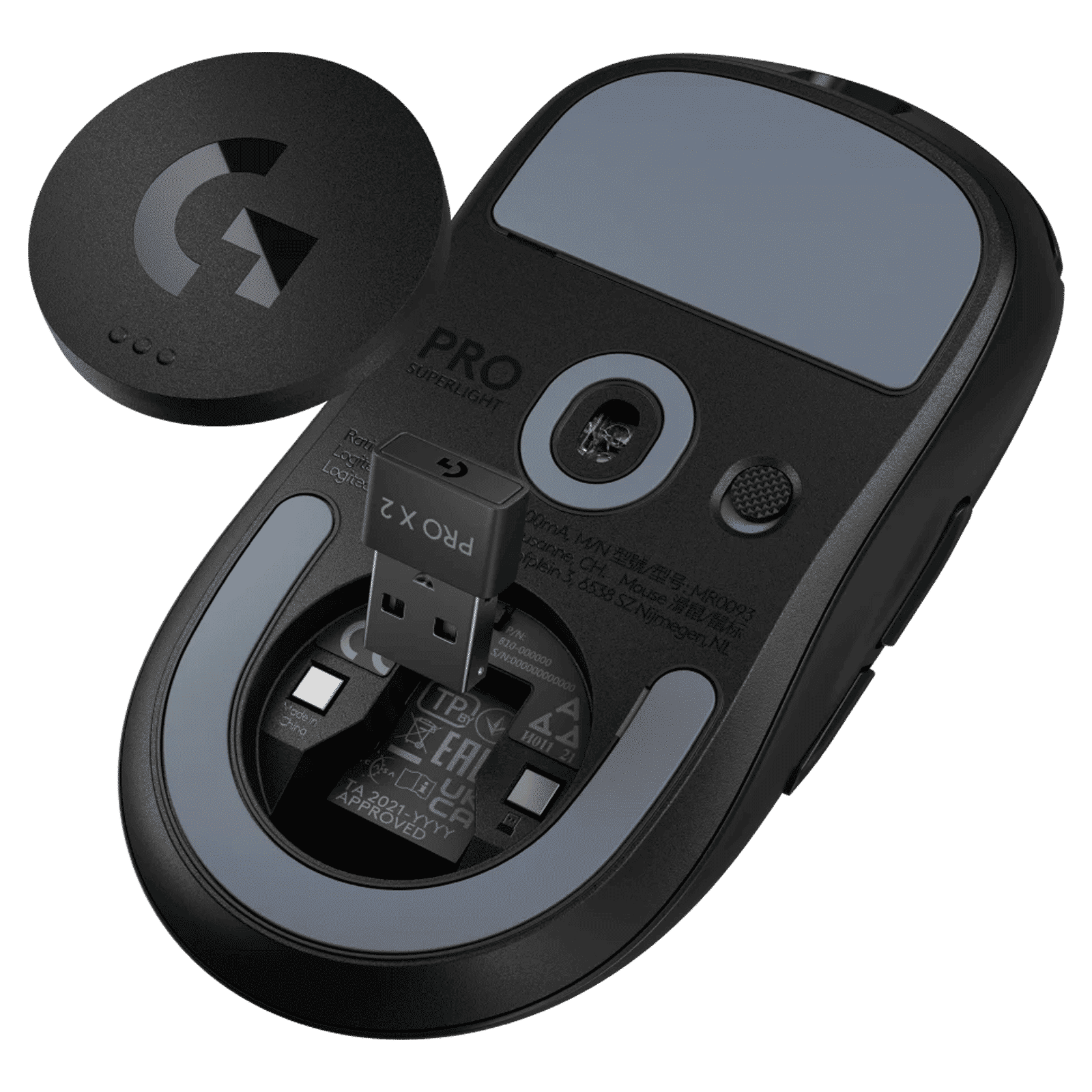 logitech Pro X Superlight 2 Rechargeable Wireless Optical Gaming Mouse with Lightforce Hybrid Switches (32000 DPI Adjustable, No Additive PTFE Feet, Black)_8