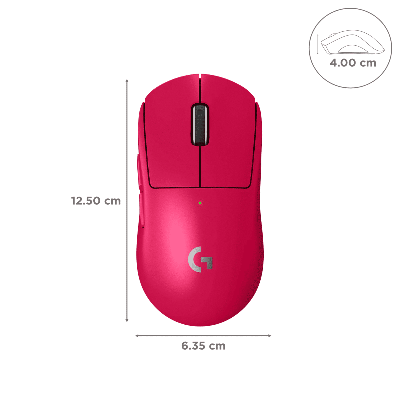 logitech Pro X Superlight 2 Rechargeable Wireless Optical Gaming Mouse with Lightforce Hybrid Switches (32000 DPI Adjustable, No Additive PTFE Feet, Pink)_3