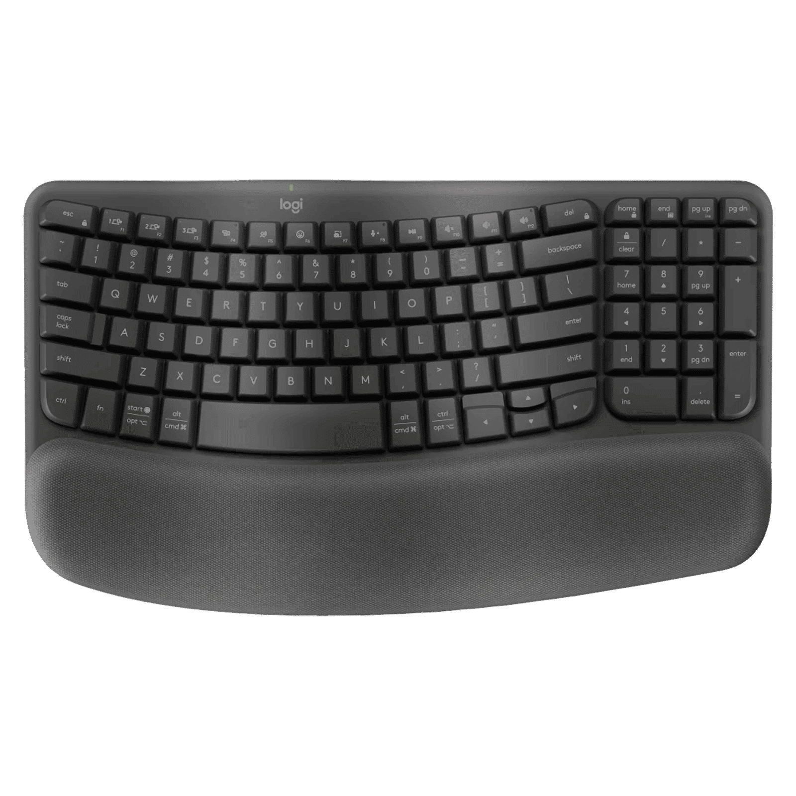 logitech Wave Keys Bluetooth Wireless Keyboard with Cushioned Palm Rest (Easy Switch Keys, Graphite) logitech Wave Keys Bluetooth Wireless Keyboard with Cushioned Palm Rest (Easy Switch Keys, Graphite)_1