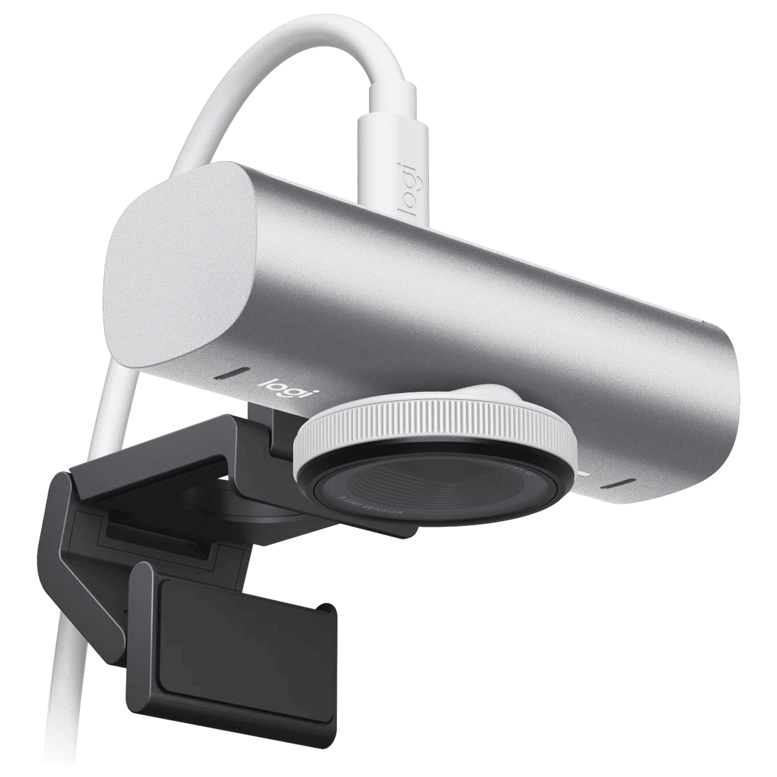 logitech MX Brio USB 8.5 MP Web Cam (AI Image Enhancement, 960-001561, Pale Gray)_3