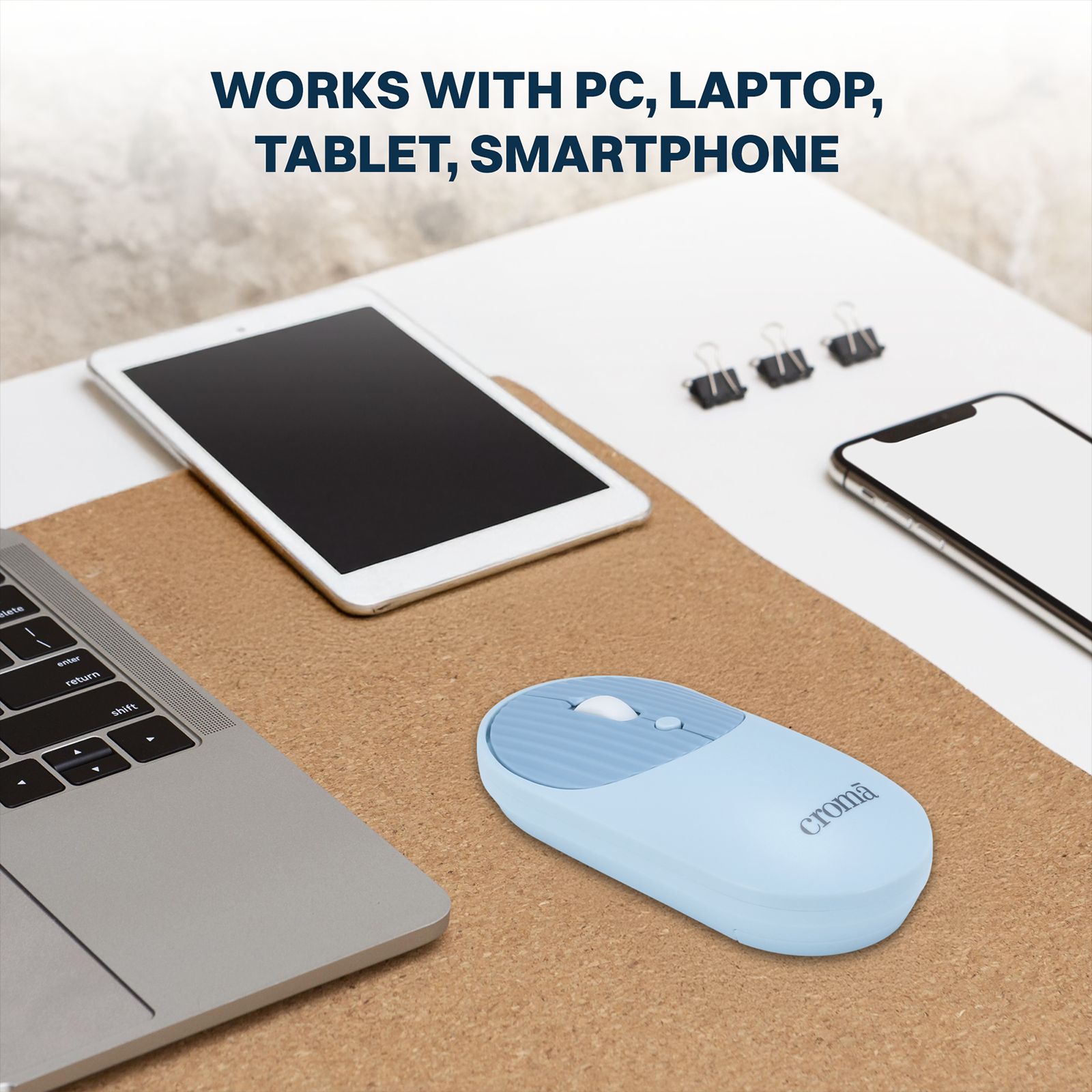 Croma 2.4 GHz Wireless Optical Mouse with Power Saving Feature (1600 DPI Adjustable, Ambidextrous Design, Blue) Croma 2.4 GHz Wireless Optical Mouse with Power Saving Feature (1600 DPI Adjustable, Ambidextrous Design, Blue)_11