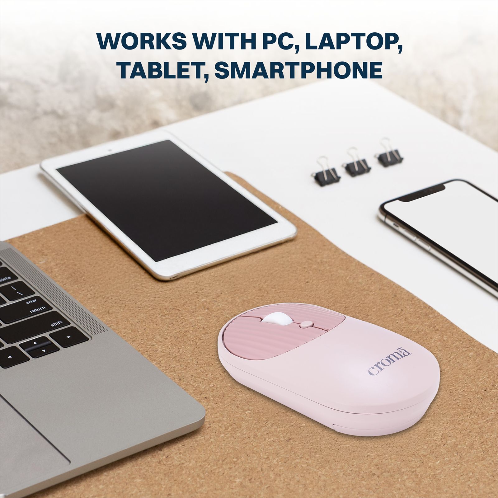 Croma 2.4 GHz Wireless Optical Mouse with Power Saving Feature (1600 DPI Adjustable, Ambidextrous Design, Pink) Croma 2.4 GHz Wireless Optical Mouse with Power Saving Feature (1600 DPI Adjustable, Ambidextrous Design, Pink)_11