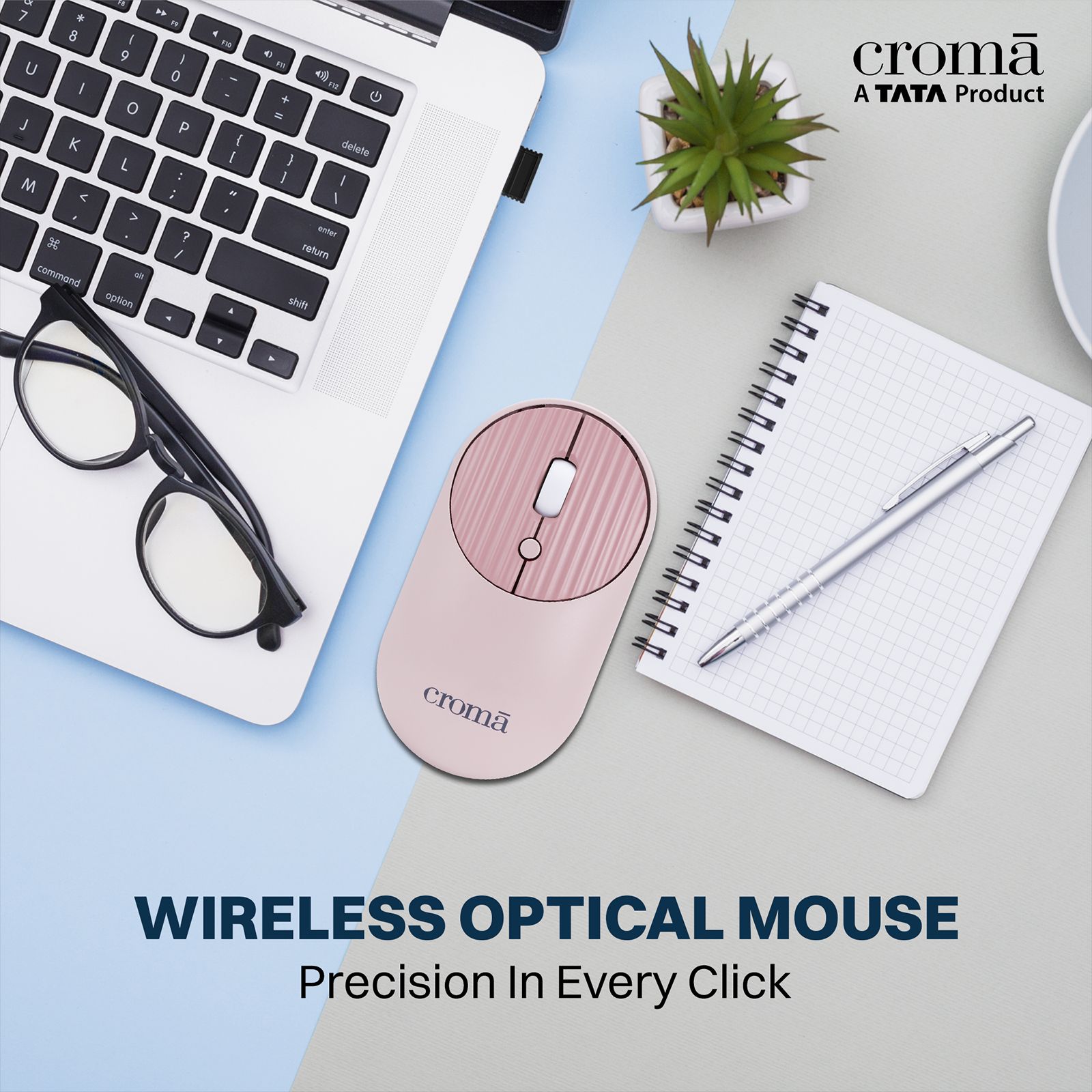 Croma 2.4 GHz Wireless Optical Mouse with Power Saving Feature (1600 DPI Adjustable, Ambidextrous Design, Pink) Croma 2.4 GHz Wireless Optical Mouse with Power Saving Feature (1600 DPI Adjustable, Ambidextrous Design, Pink)_7