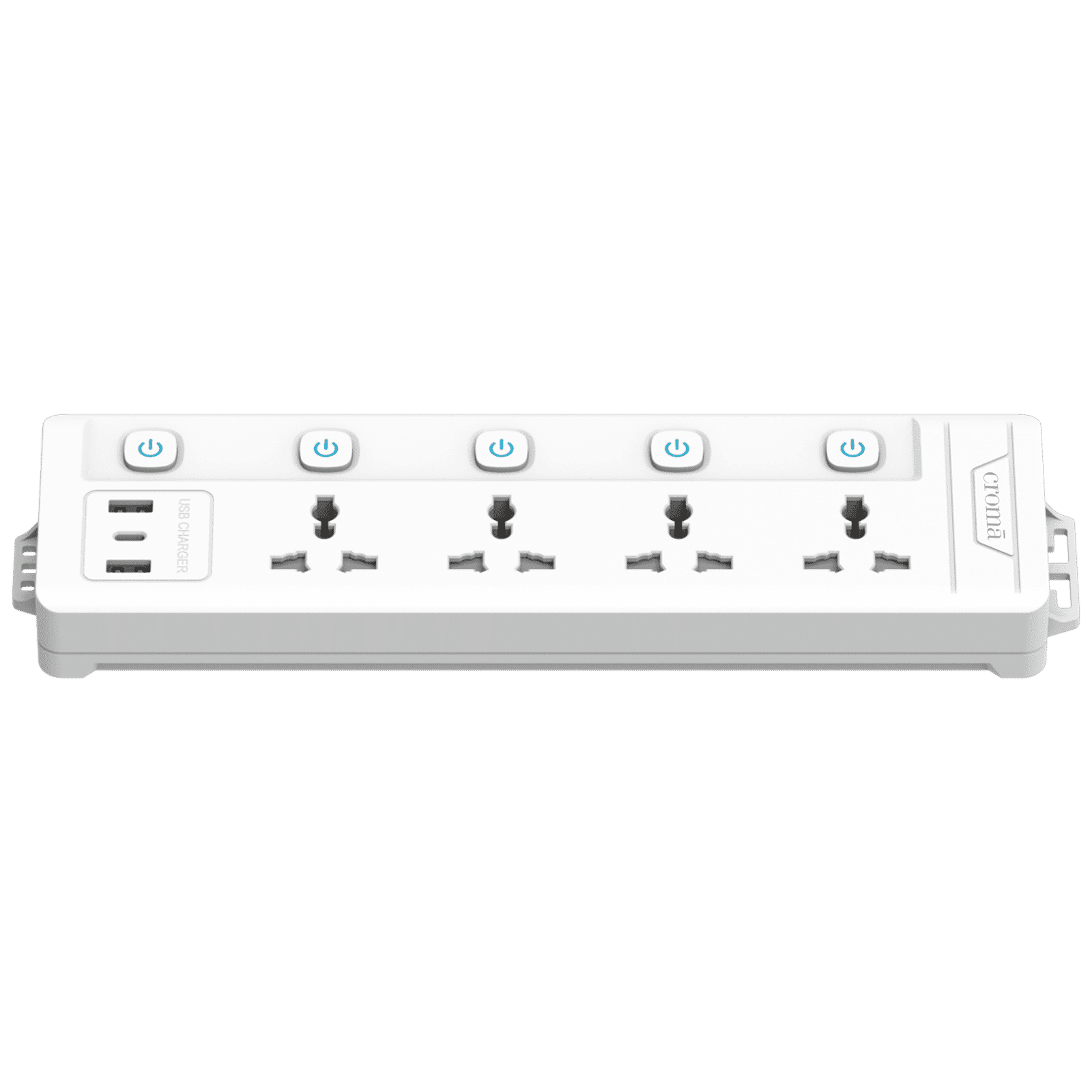 Croma 6 Amps 4 Sockets Surge Protector with Individual Switch (2 Meters, Child Safety Shutters, CRSP4WYSPA266202, White) Croma 6 Amps 4 Sockets Surge Protector with Individual Switch (2 Meters, Child Safety Shutters, CRSP4WYSPA266202, White)_3
