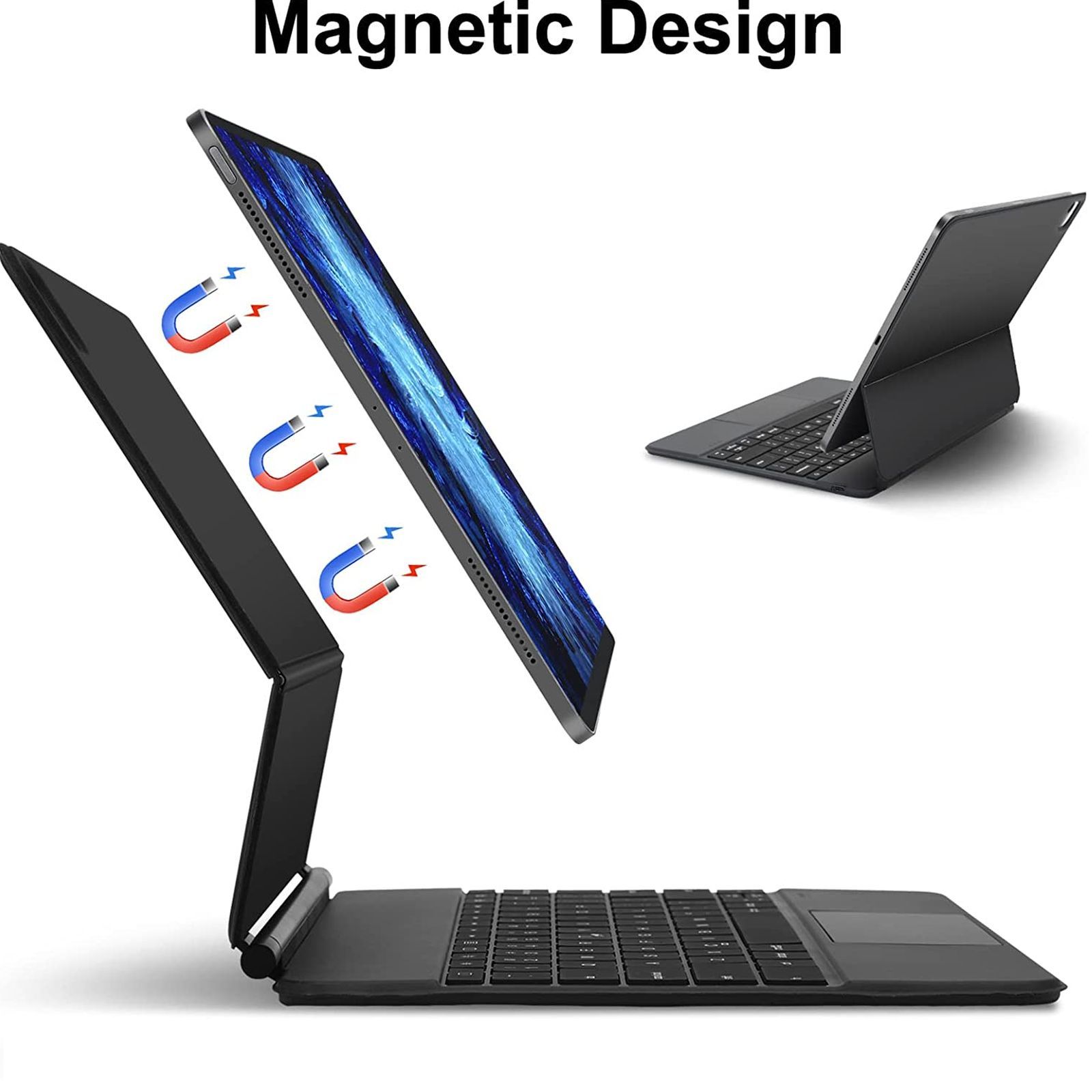 Croma Magic Bluetooth Keyboard Case for iPad Pro 12.9 Inch (6th Gen) with 3 Months Battery Life (Backlit Keys, Black) Croma Magic Bluetooth Keyboard Case for iPad Pro 12.9 Inch (6th Gen) with 3 Months Battery Life (Backlit Keys, Black)_9