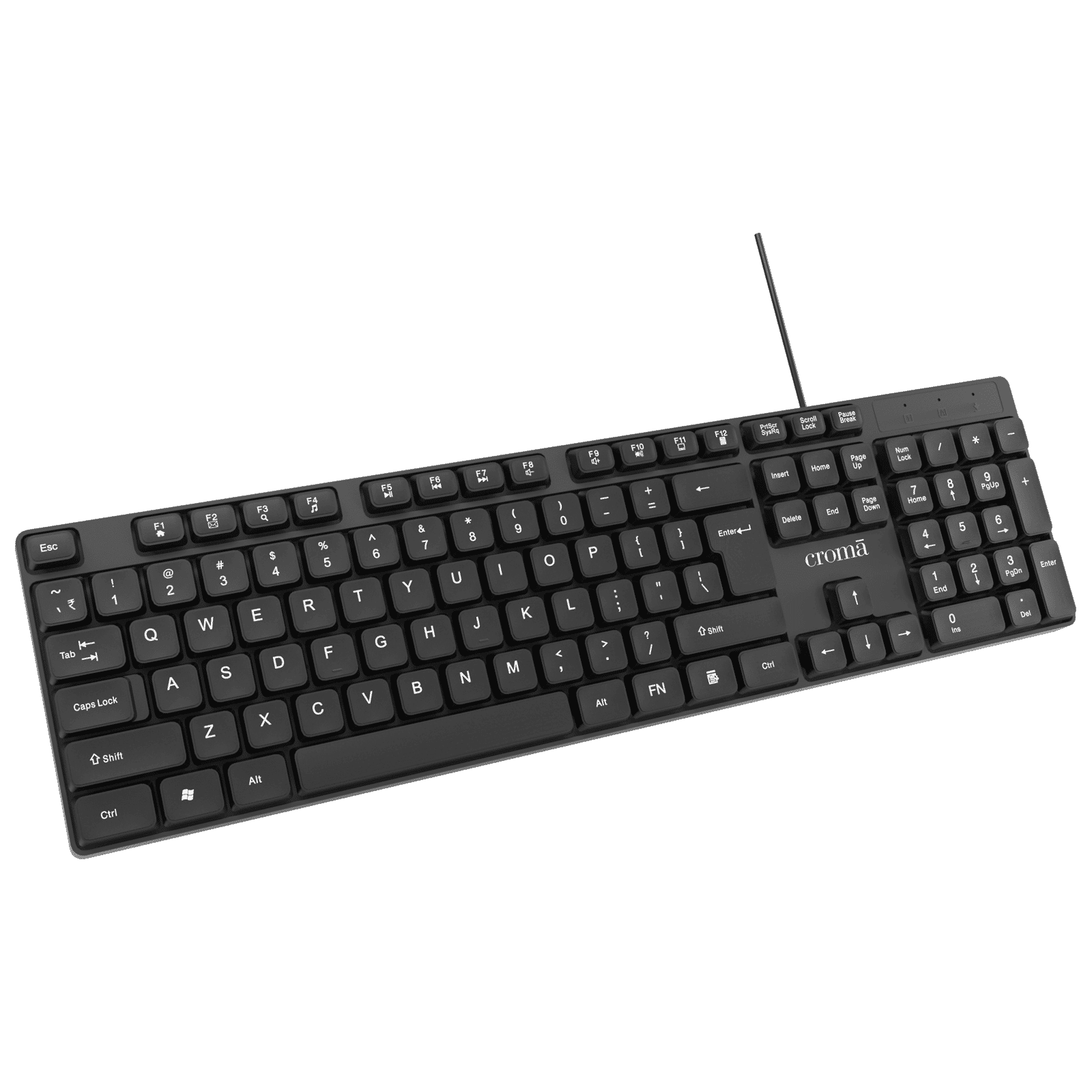 Croma Wired Keyboard with Multimedia Shortcuts (Robust & Compact, Black)_4