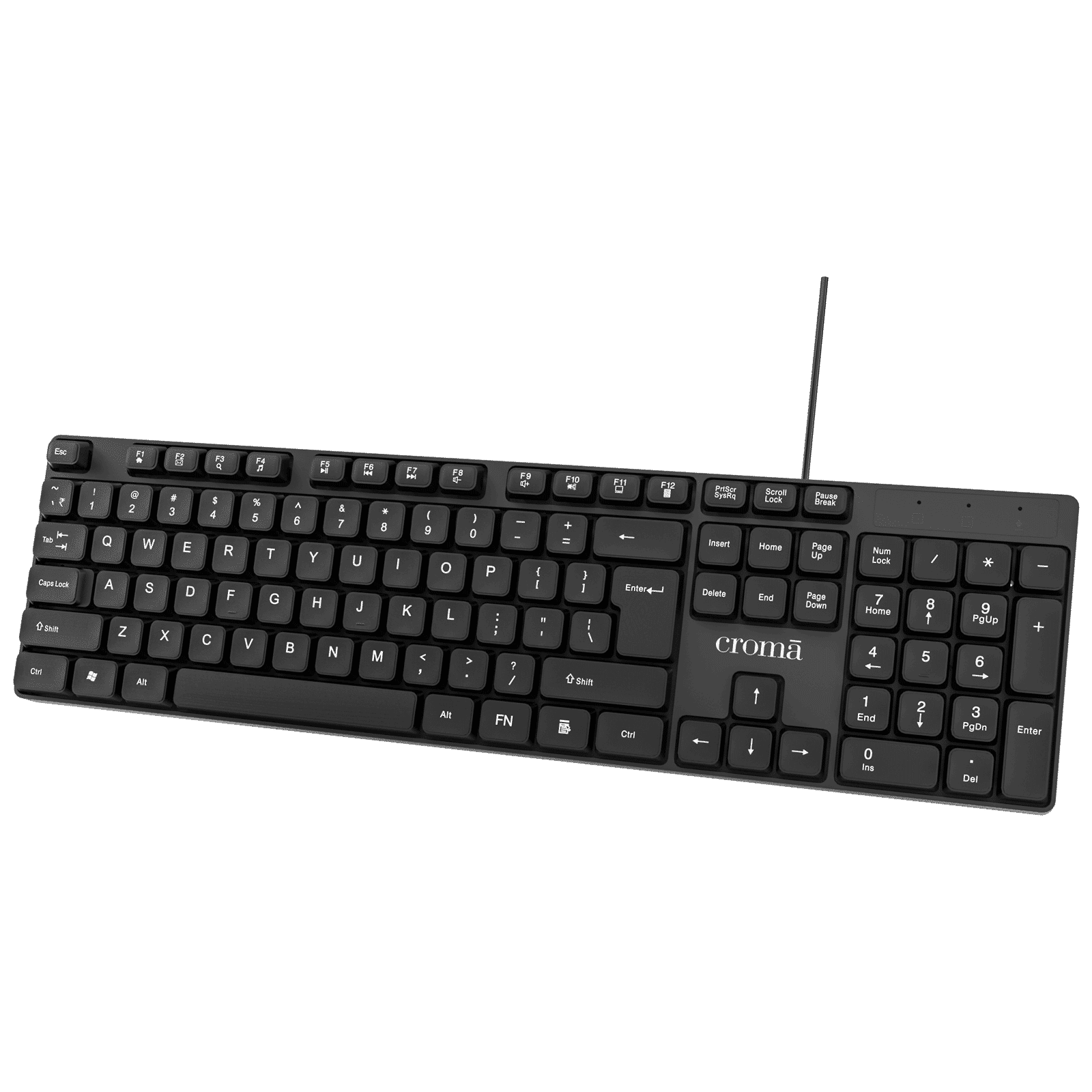 Croma Wired Keyboard with Multimedia Shortcuts (Robust & Compact, Black)_5