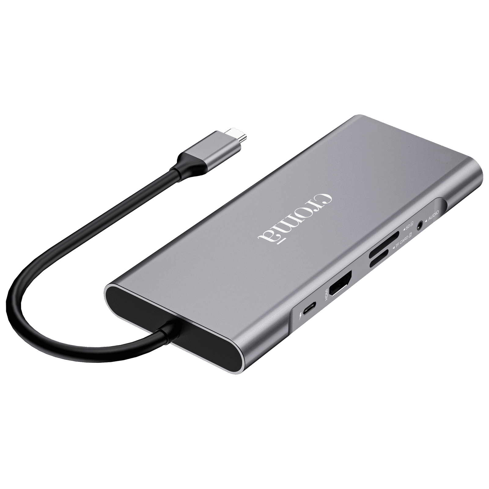 Croma 10-in-1 USB 3.0 Type C to USB-A 3.0, HDMI, VGA, SD, TF card, USB Type-C PD Port, Ethernet, 3.5mm Audio Jack Multi Utility Hub (Supports Fast Charging, Grey)_3