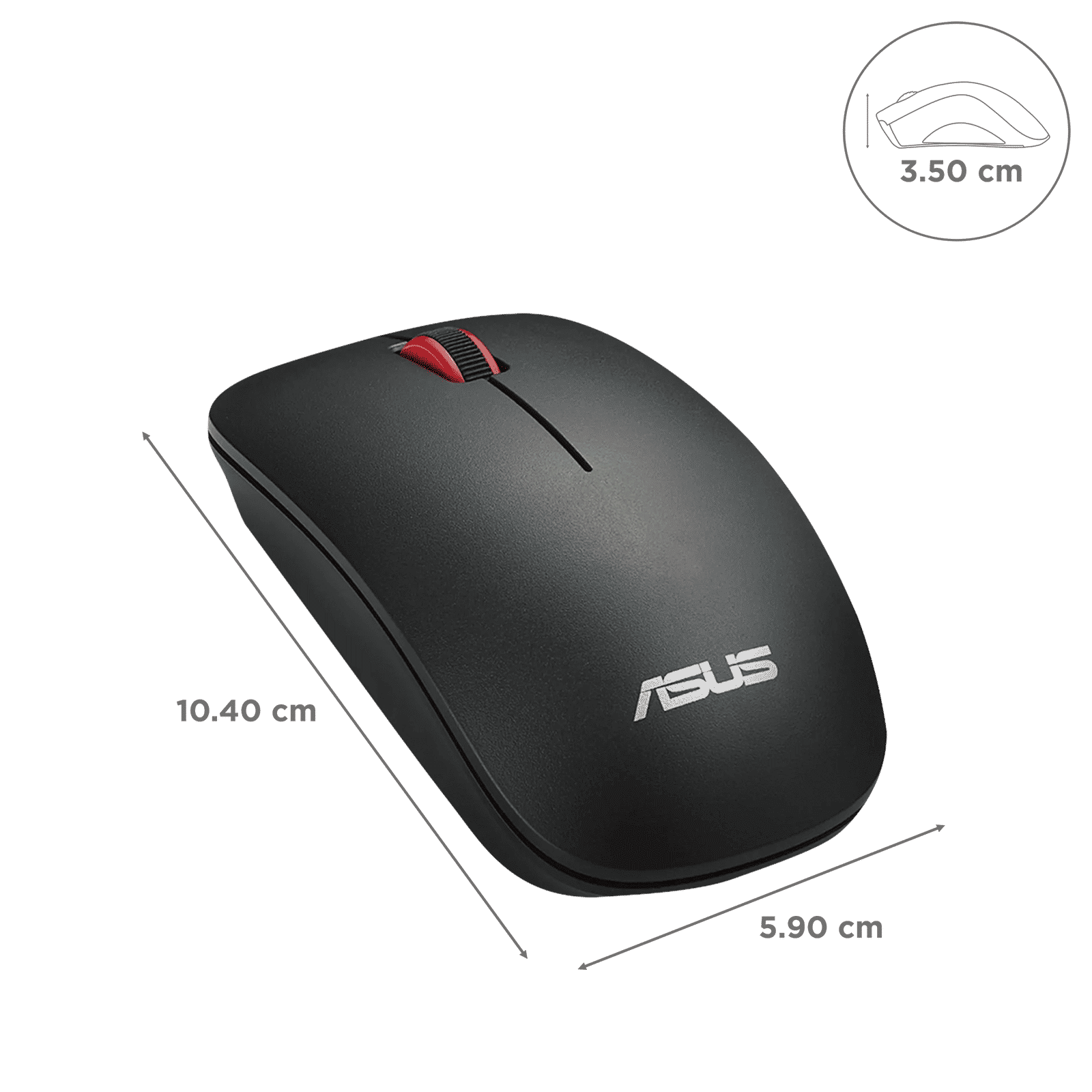 ASUS WT300 Wireless Mouse with 2.4GHz Nano Dongle (1000 to 1600 DPI Adjustable, Optical Sensor, Matte Black)_3