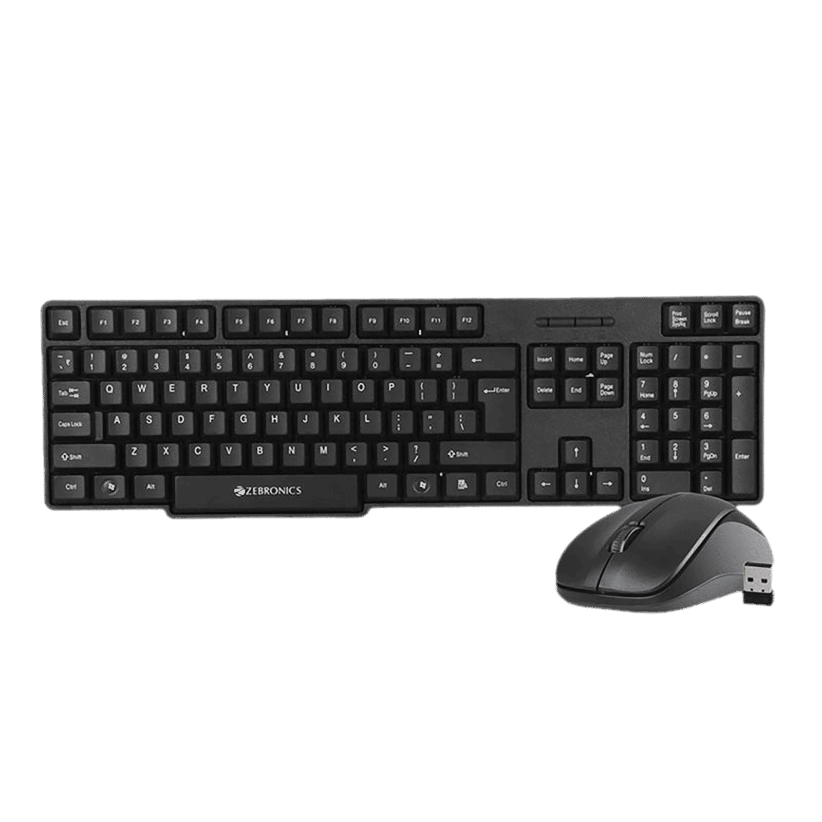 Zebronics Zeb Companion 107 Wireless Keyboard & Mouse Combo (104 Keys, 1200 DPI, Ergonomic Design, Black) Zebronics Zeb Companion 107 Wireless Keyboard & Mouse Combo (104 Keys, 1200 DPI, Ergonomic Design, Black)_1