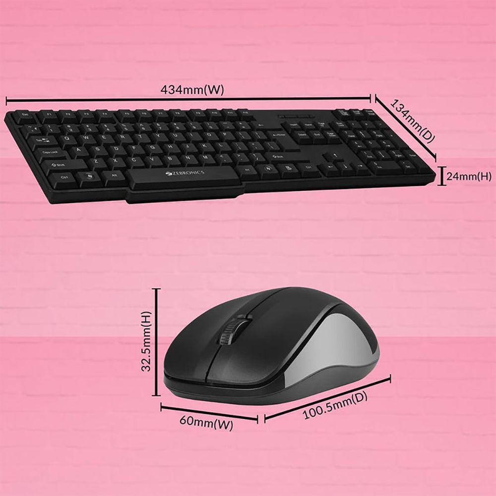 Zebronics Zeb Companion 107 Wireless Keyboard & Mouse Combo (104 Keys, 1200 DPI, Ergonomic Design, Black) Zebronics Zeb Companion 107 Wireless Keyboard & Mouse Combo (104 Keys, 1200 DPI, Ergonomic Design, Black)_7