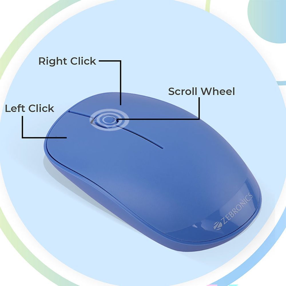 Zebronics Zeb-Haze 2.4GHz Wireless Optical Mouse with 1 Million Click Cycles (1200 DPI Adjustable, Power Saving Mode, Blue) Zebronics Zeb-Haze 2.4GHz Wireless Optical Mouse with 1 Million Click Cycles (1200 DPI Adjustable, Power Saving Mode, Blue)_5