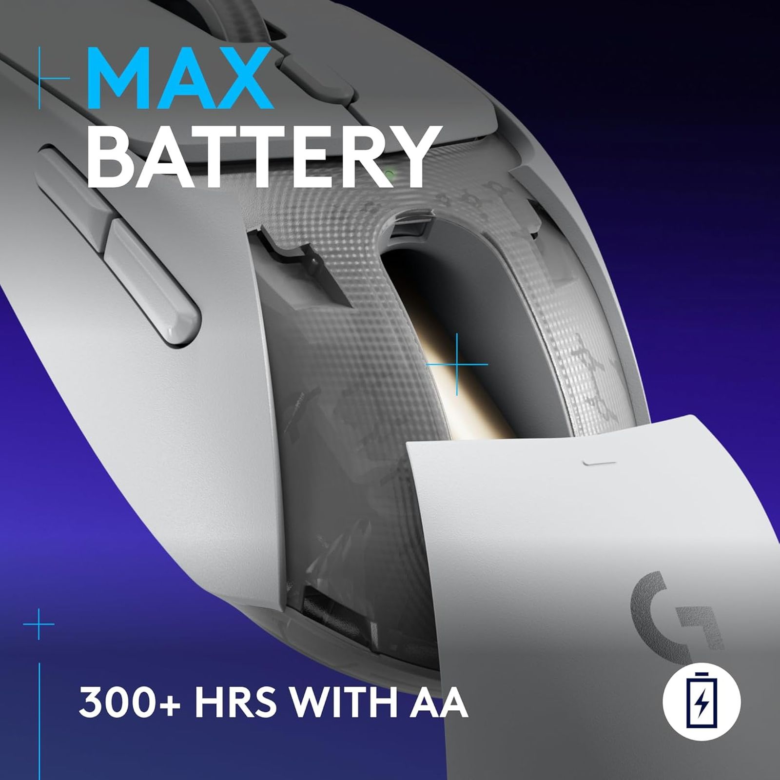 logitech G309 Lightspeed Rechargeable Wireless Optical Mouse with Hybrid Mechanical Switches (25600 DPI Adjustable, Hero 25K Sensor, White)_8