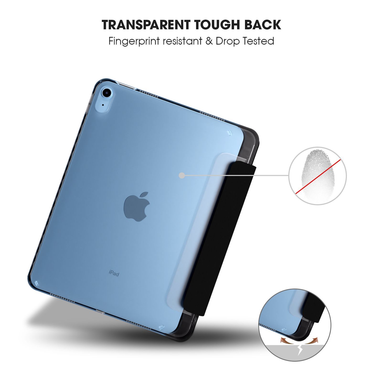 Croma Three Fold Smart Cover for Apple iPad Air 13 Inch (Shockproof Design, Black)_9