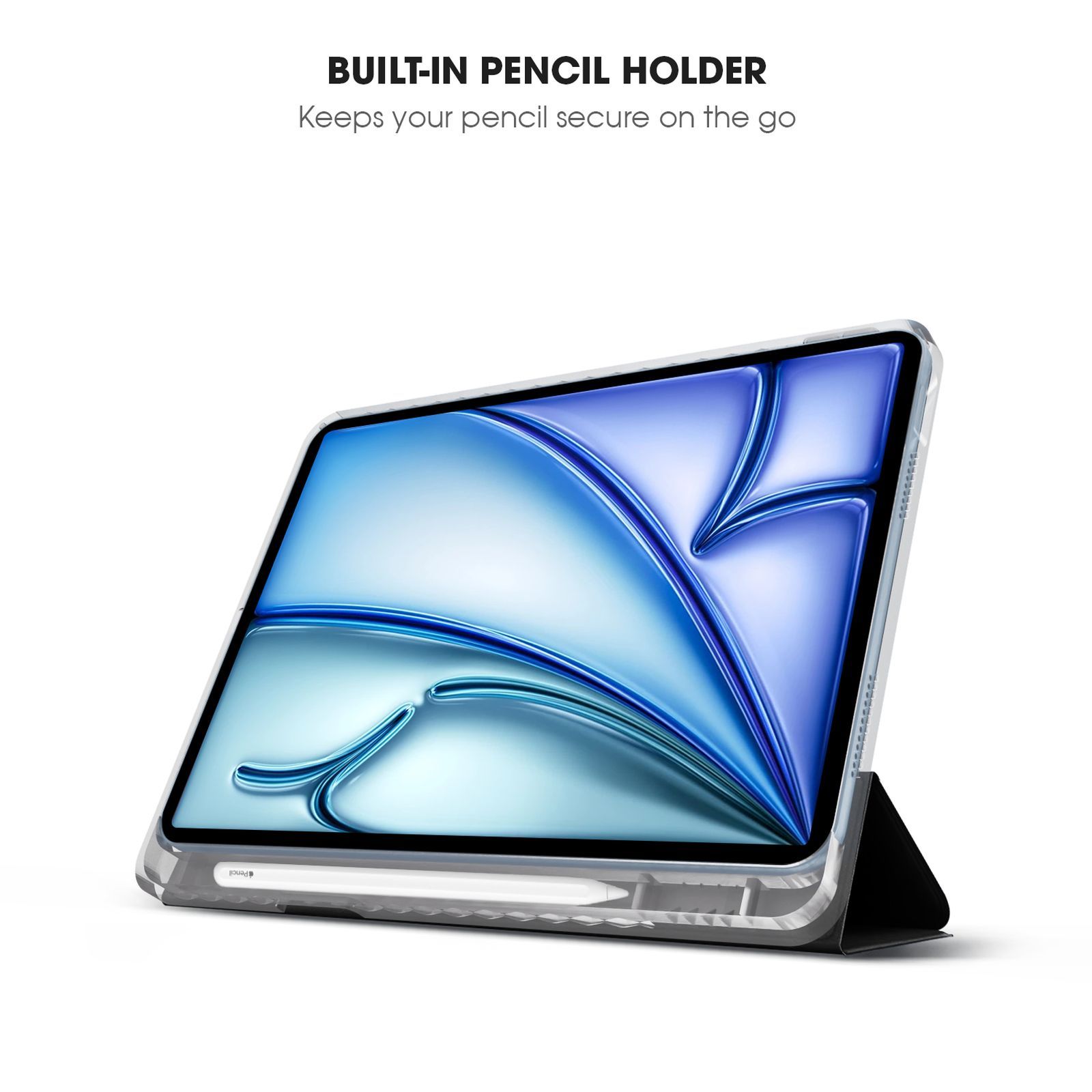 Croma Three Fold Smart Cover for Apple iPad Air 13 Inch (Shockproof Design, Black)_6