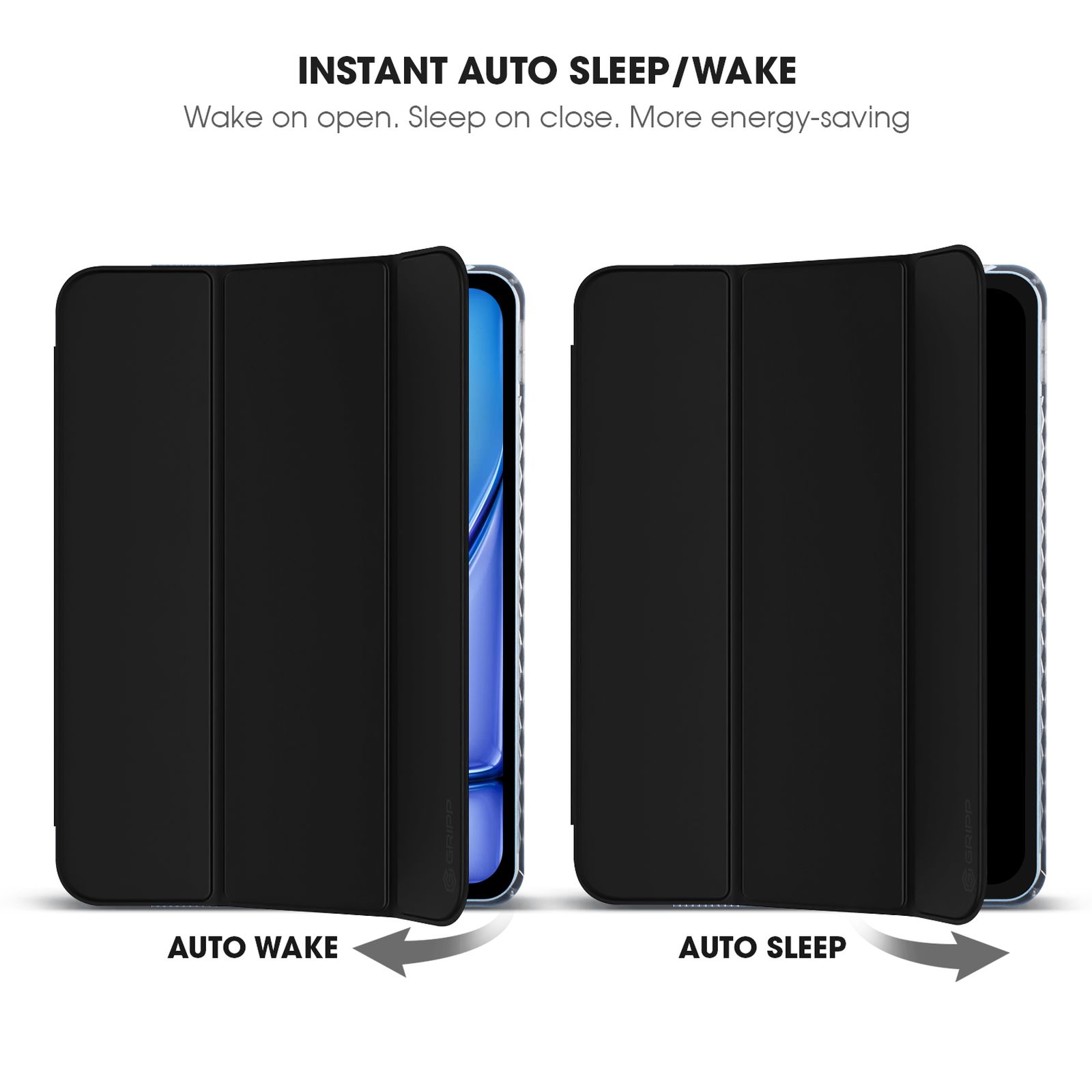 Croma Three Fold Smart Cover for Apple iPad Air 13 Inch (Shockproof Design, Black)_7