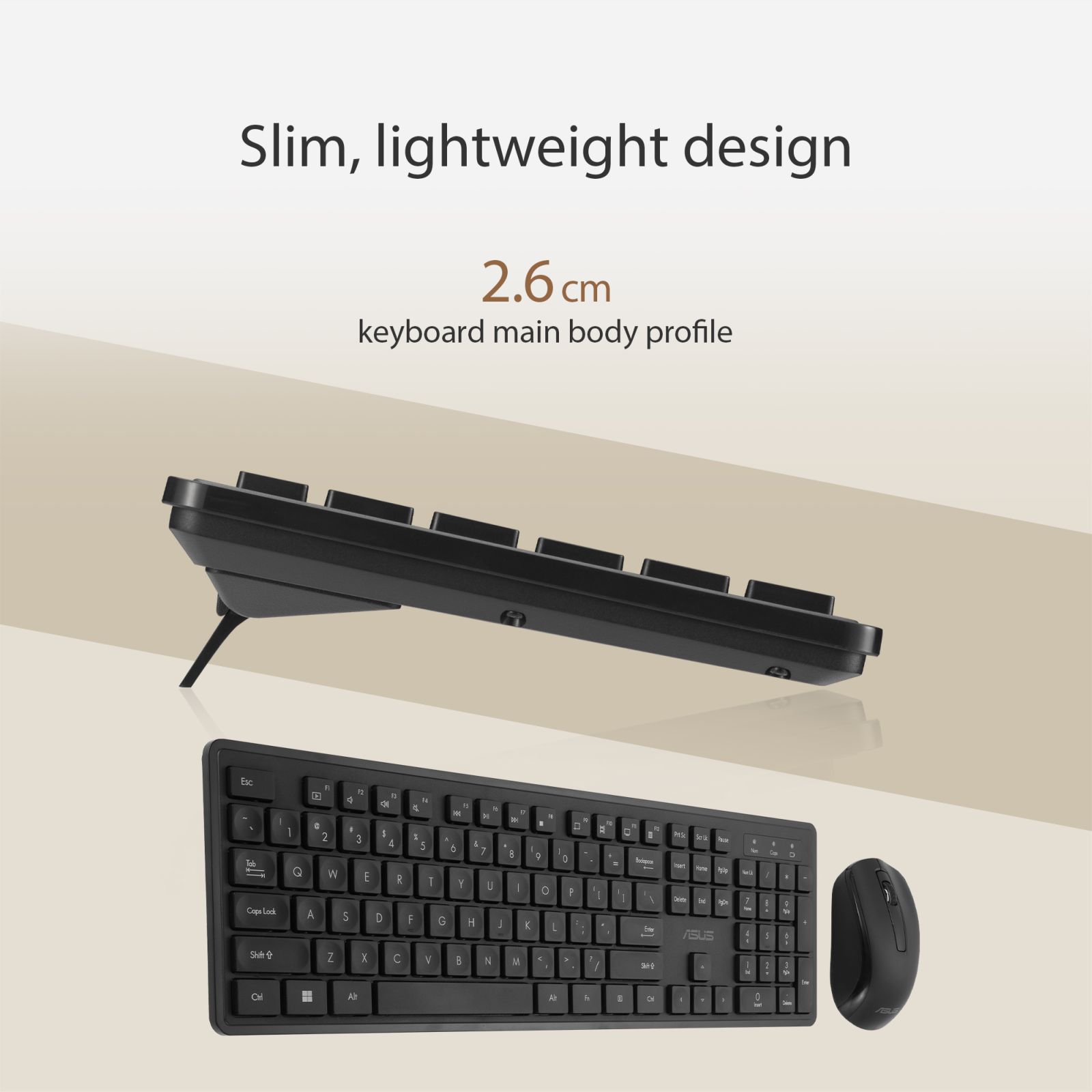 ASUS CW101 Wireless Keyboard & Mouse Combo (12 Hot Keys, 1000 DPI, Laser-engraved Keycaps, Black) ASUS CW101 Wireless Keyboard & Mouse Combo (12 Hot Keys, 1000 DPI, Laser-engraved Keycaps, Black)_7
