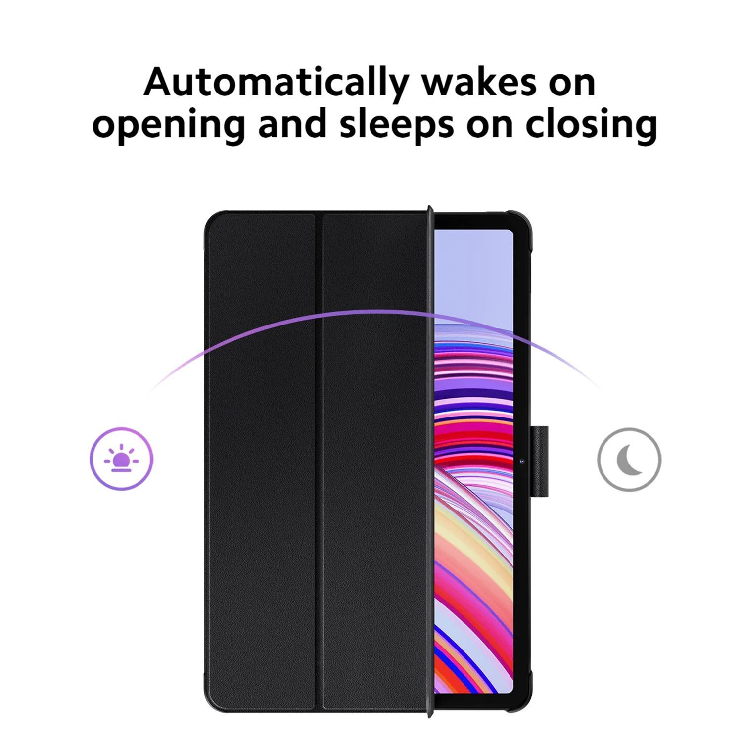 Redmi Pad Pro Flip Cover for Redmi Pad Pro (Triangular Magnetic Support, Black)_5