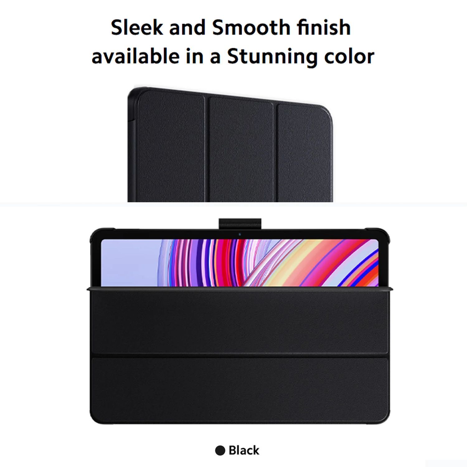 Redmi Pad Pro Flip Cover for Redmi Pad Pro (Triangular Magnetic Support, Black)_6