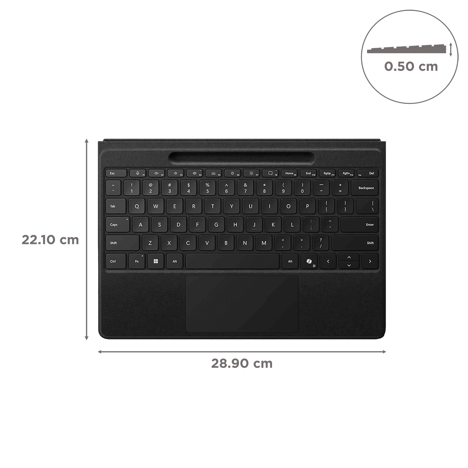 Microsoft EP2-01740 Bluetooth Keyboard for Surface Pro (11th Gen) with Pen Storage (78 Backlit Keys, Black) Microsoft EP2-01740 Bluetooth Keyboard for Surface Pro (11th Gen) with Pen Storage (78 Backlit Keys, Black)_3