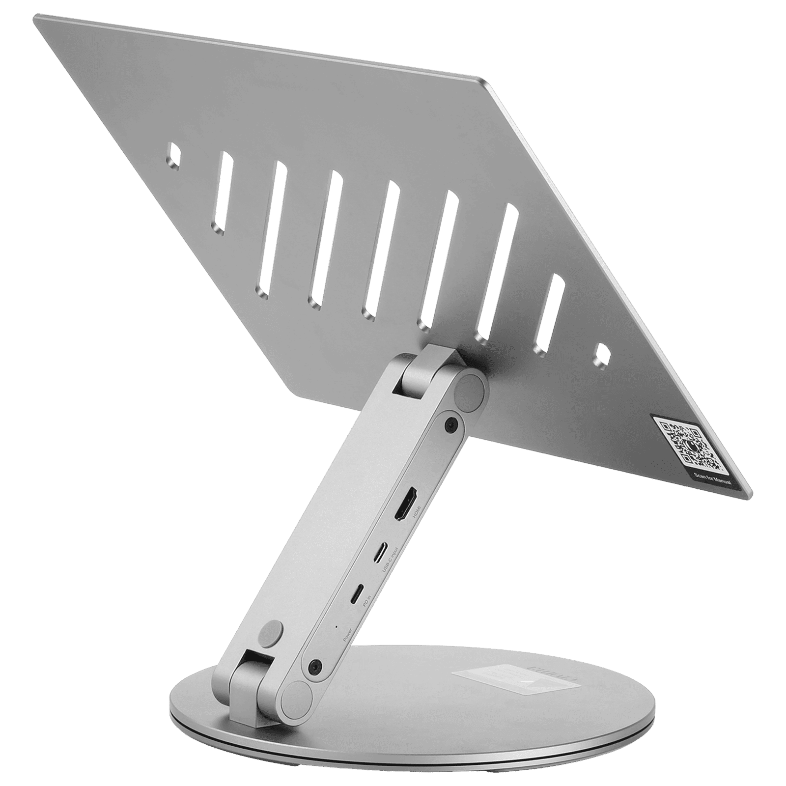 Croma Stand For Laptops Up to 15.6 Inch (Built-in Type-C hub, Silver) Croma Stand For Laptops Up to 15.6 Inch (Built-in Type-C hub, Silver)_3