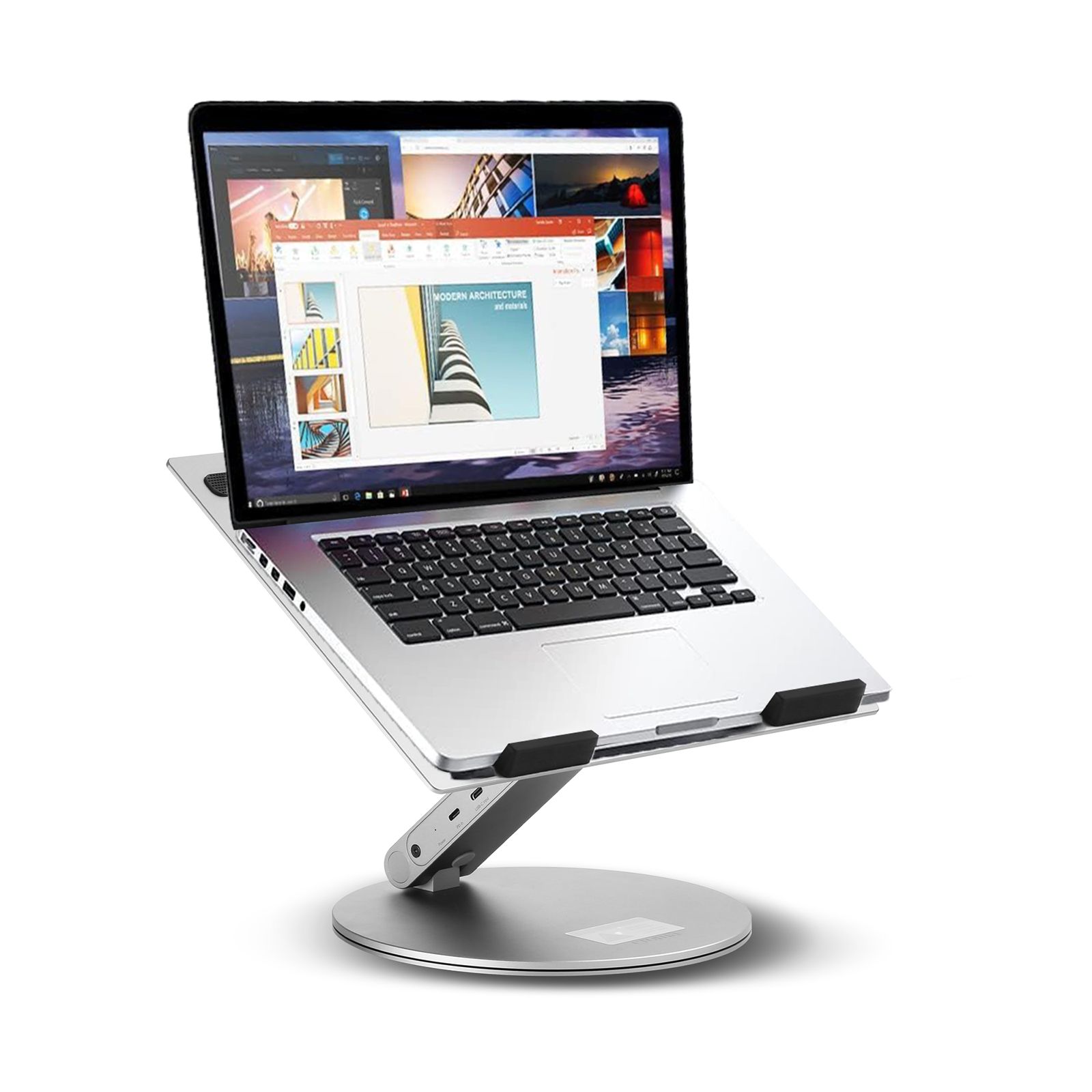 Croma Stand For Laptops Up to 15.6 Inch (Built-in Type-C hub, Silver) Croma Stand For Laptops Up to 15.6 Inch (Built-in Type-C hub, Silver)_6