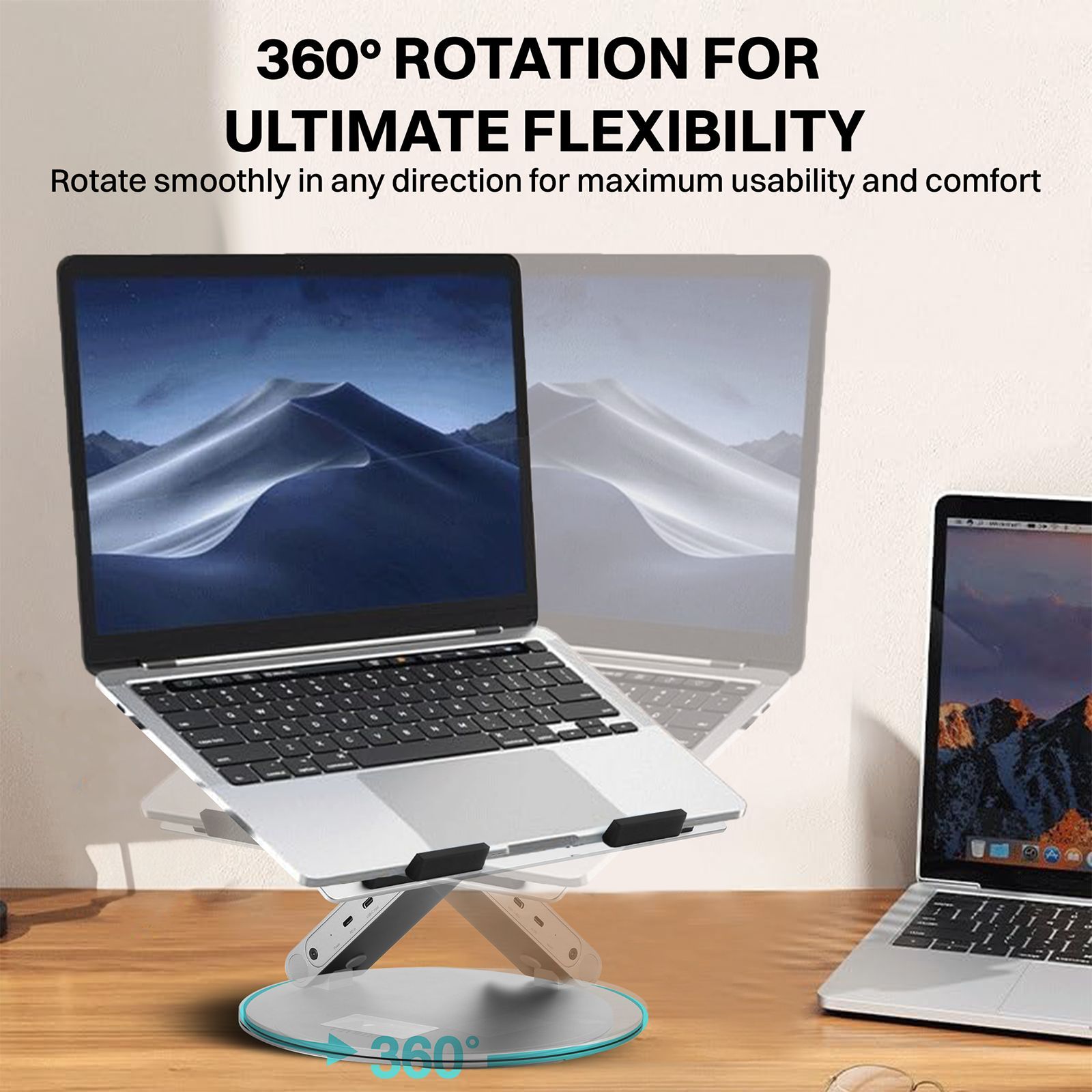 Croma Stand For Laptops Up to 15.6 Inch (Built-in Type-C hub, Silver) Croma Stand For Laptops Up to 15.6 Inch (Built-in Type-C hub, Silver)_8