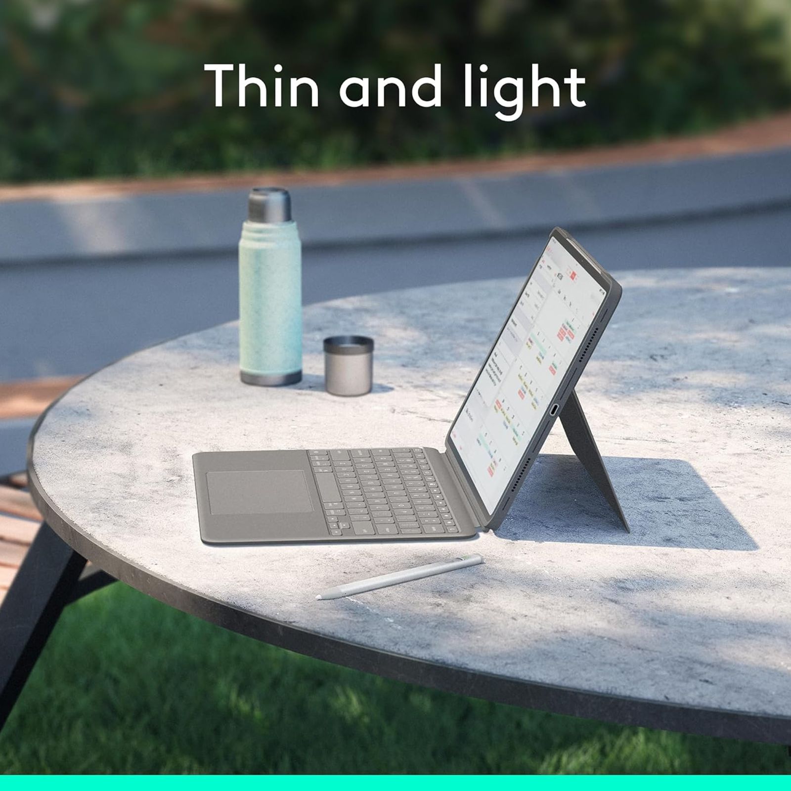 logitech Combo Touch Detachable Keyboard for Apple iPad Air 13 Inch Tablets with Touchpad (Flexible Kickstand, Oxford Grey)_7