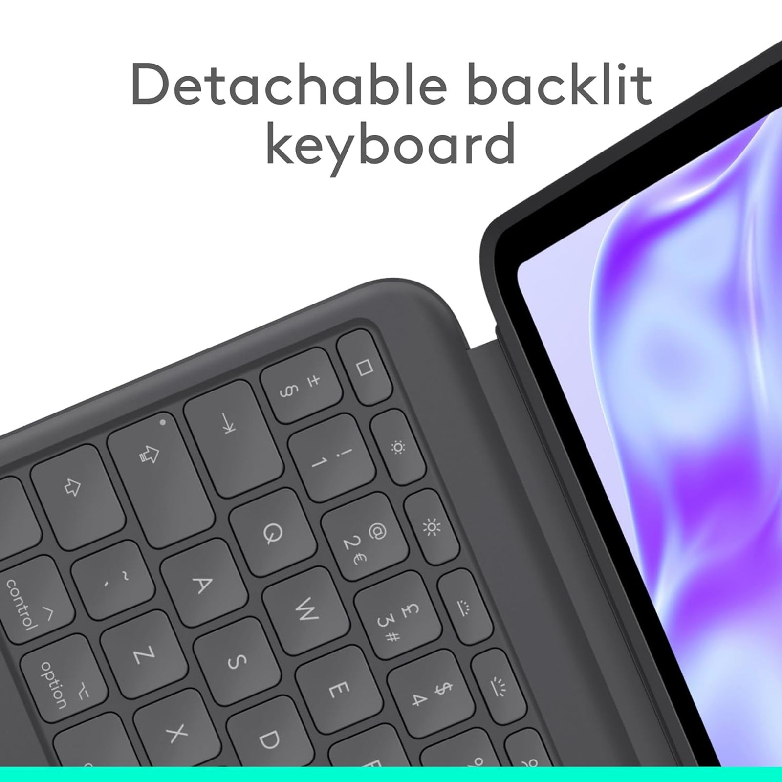 logitech Combo Touch Detachable Keyboard for Apple iPad Air 13 Inch Tablets with Touchpad (Flexible Kickstand, Graphite)_4