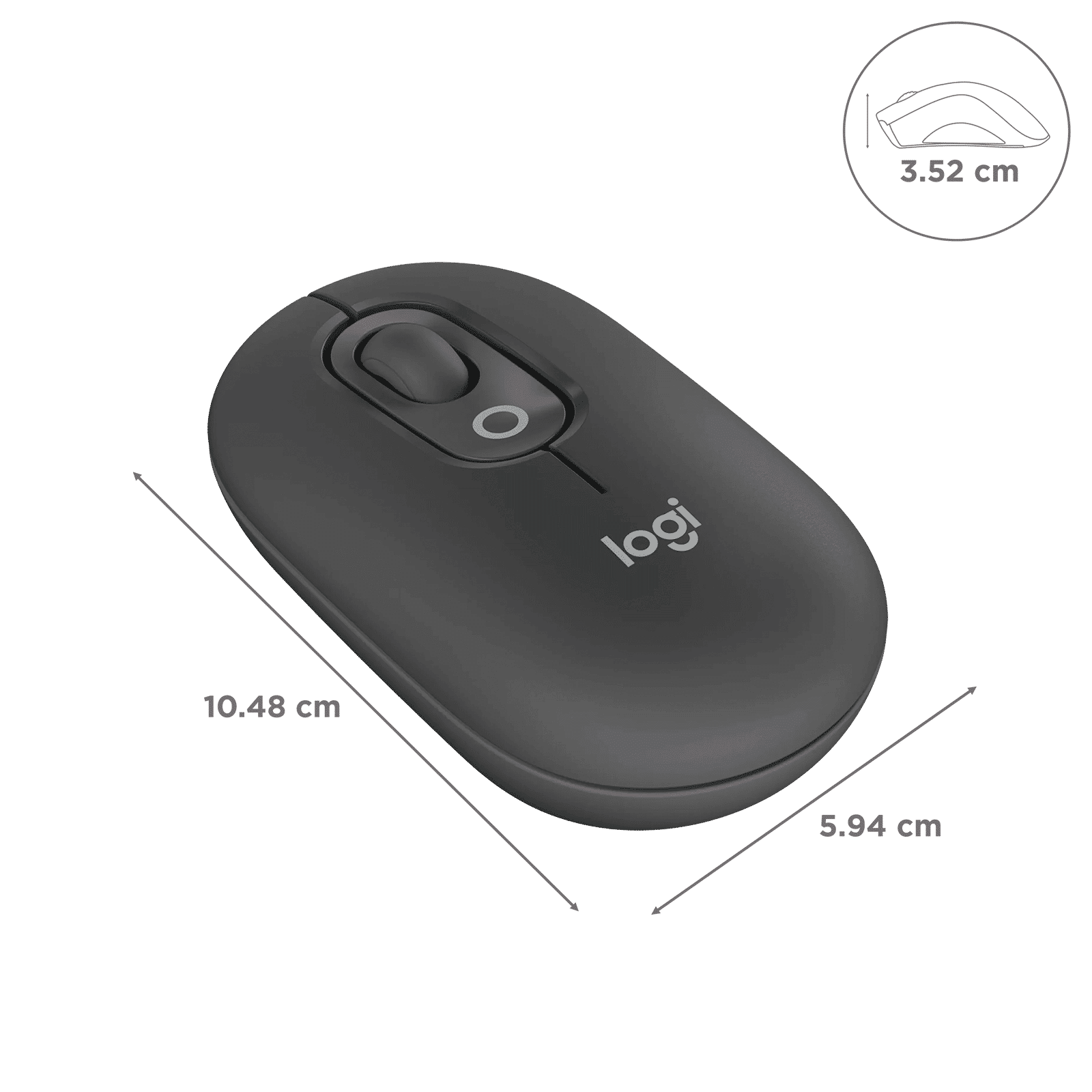 logitech POP Bluetooth Wireless Optical Performance Mouse with Emoji Software (4000 DPI Adjustable, 3 Easy Switch Channels, Graphite)_3