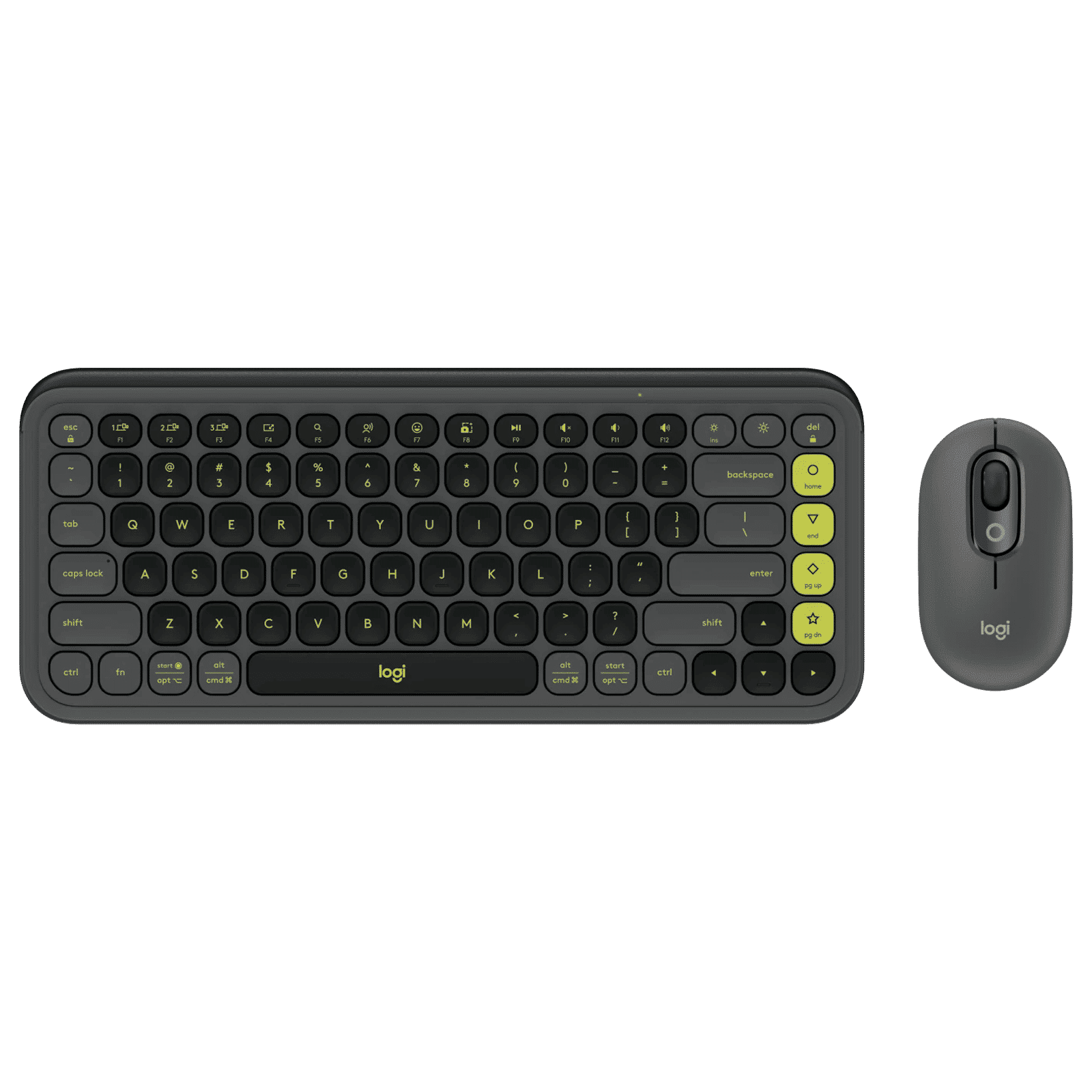 logitech POP Icon Wireless Keyboard & Mouse Combo (400DPI, Made with Recycled Plastic, Graphite and Green) logitech POP Icon Wireless Keyboard & Mouse Combo (400DPI, Made with Recycled Plastic, Graphite and Green)_1