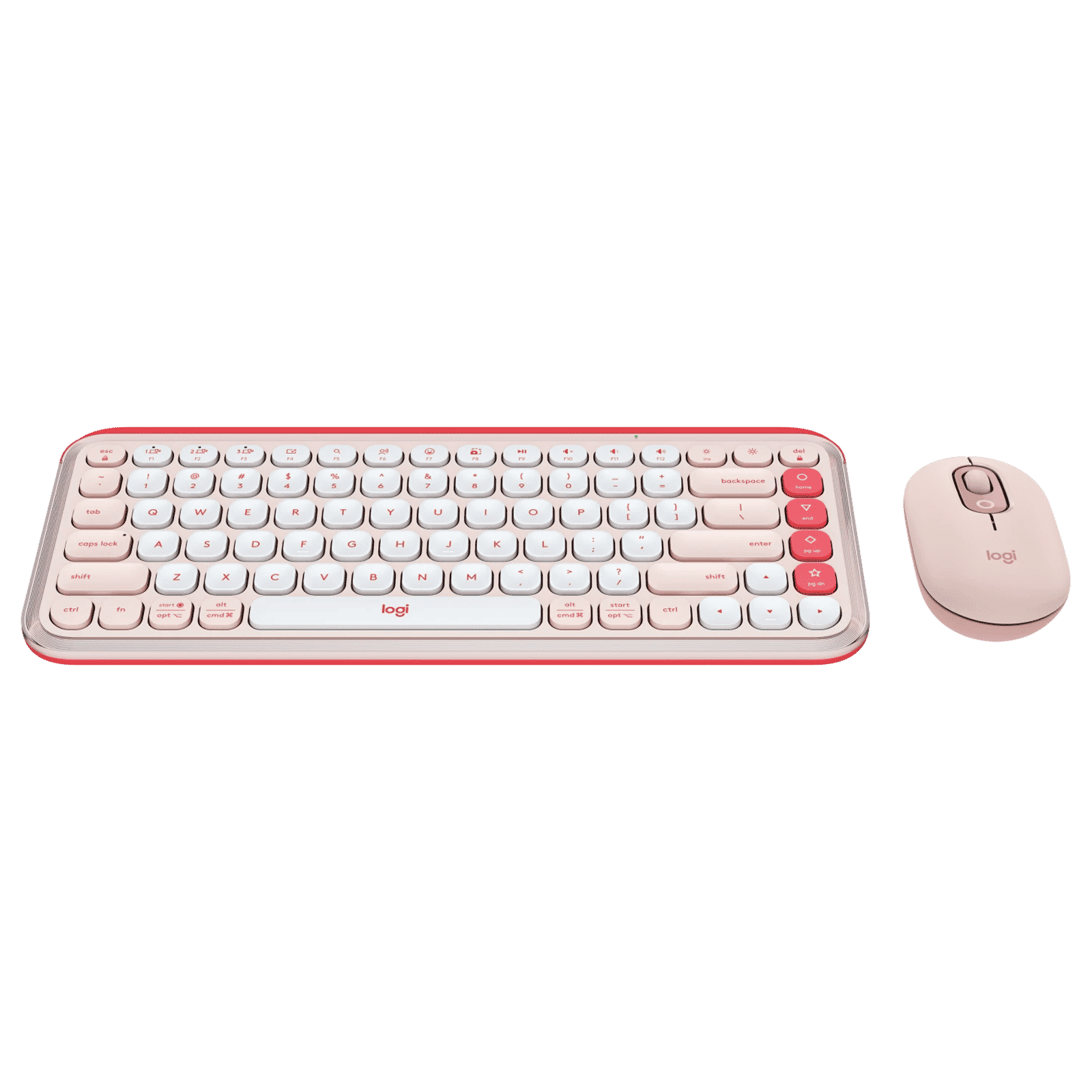 logitech POP Icon Wireless Keyboard & Mouse Combo (400DPI, Made with Recycled Plastic, Rose and Off White)_3