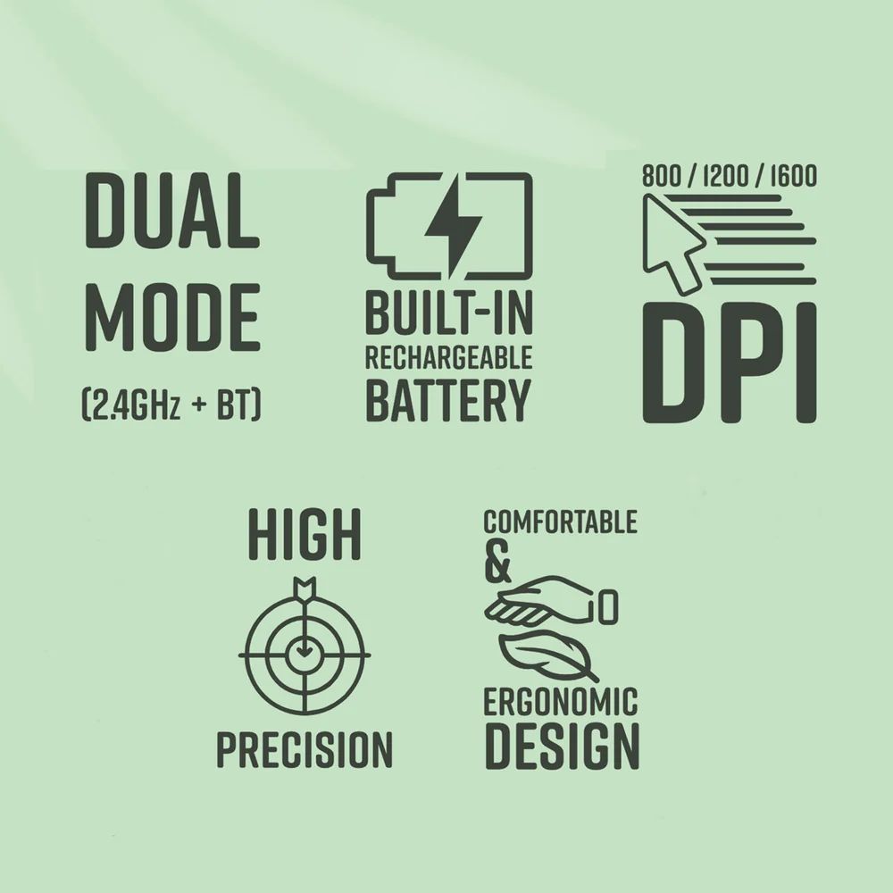 ZEBRONICS Zeb-Blanc Rechargeable Wireless Optical Mouse with Type C Adapter (1600 DPI, Silent Operation, Black)_6