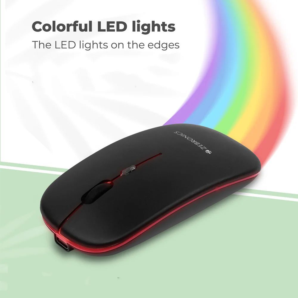 ZEBRONICS Zeb-Blanc Rechargeable Wireless Optical Mouse with Type C Adapter (1600 DPI, Silent Operation, Black)_9