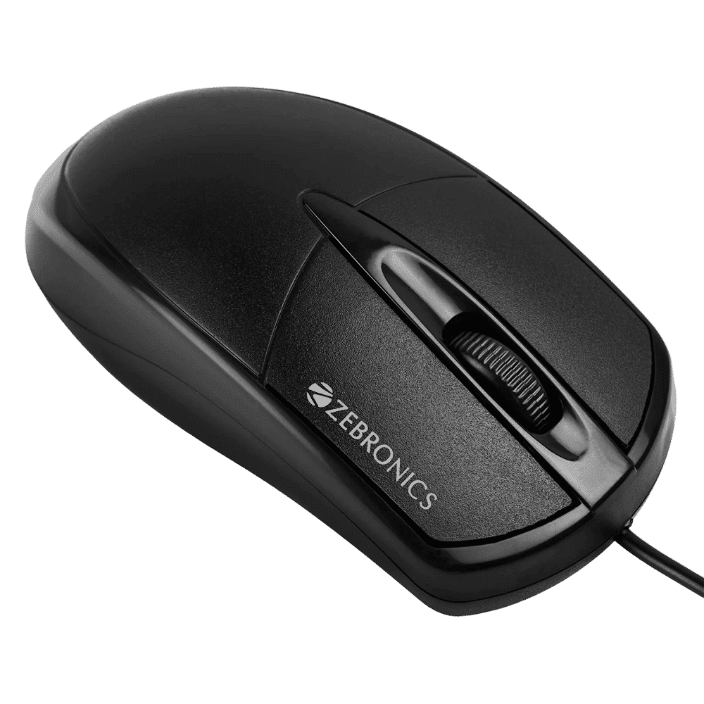 ZEBRONICS Zeb-Byte Wired Optical Mouse (1000 DPI, Ergonomic Design, Black)_1