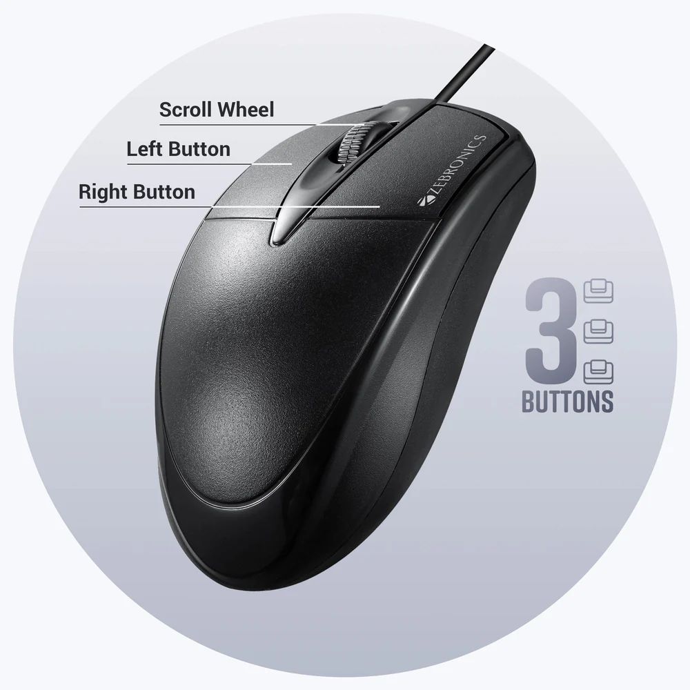 ZEBRONICS Zeb-Byte Wired Optical Mouse (1000 DPI, Ergonomic Design, Black)_8