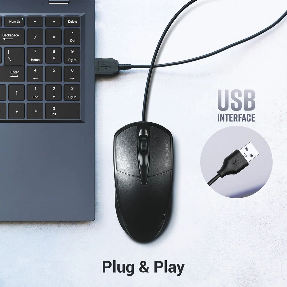 ZEBRONICS Zeb-Byte Wired Optical Mouse (1000 DPI, Ergonomic Design, Black)_9
