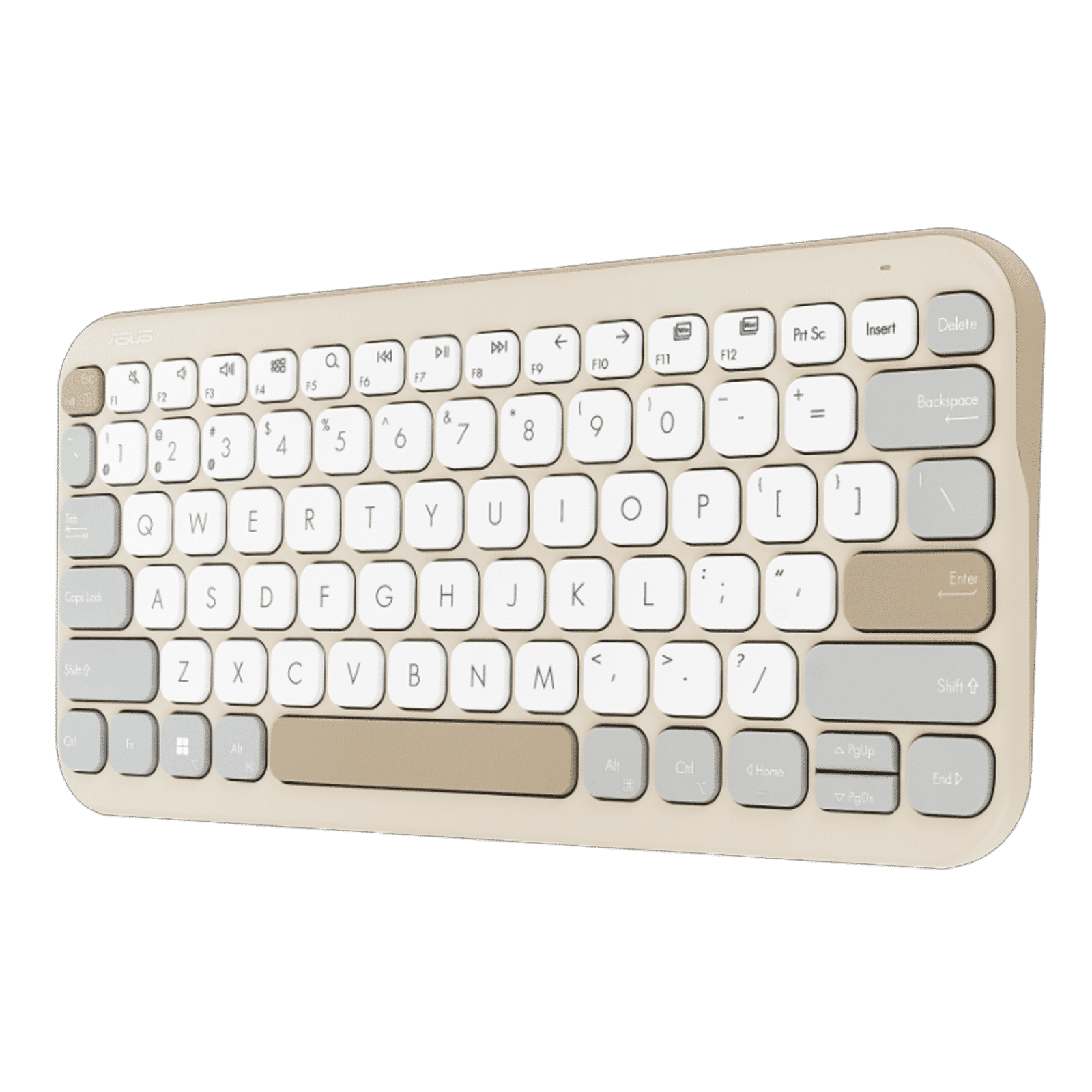 ASUS Marshmallow KW100-OM Bluetooth 5.0 Wireless Keyboard with Up to 3 Devices Connectivity (1.6mm Travel Distance, Oat Milk)_5