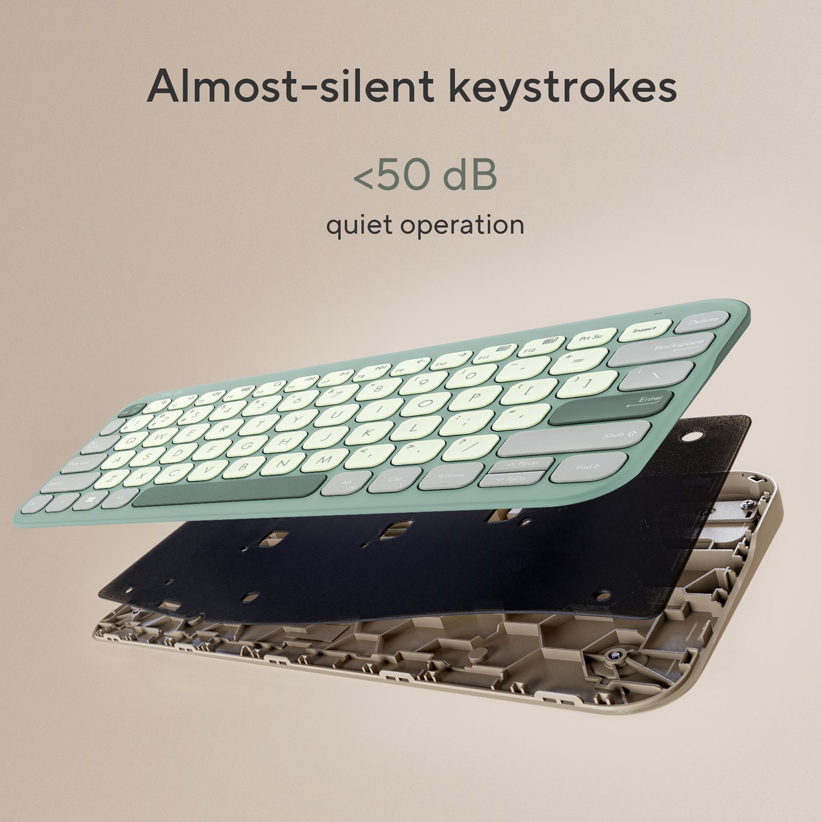 ASUS Marshmallow KW100-GTL Bluetooth 5.0 Wireless Keyboard with Up to 3 Devices Connectivity (1.6mm Travel Distance, Green Tea Latte)_11