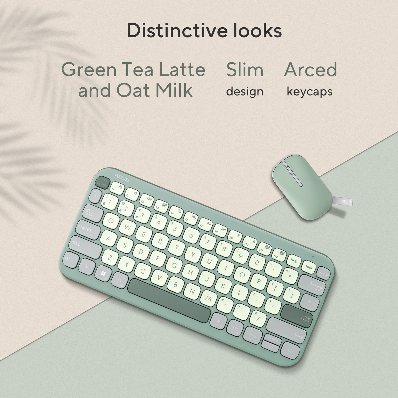 ASUS Marshmallow KW100-GTL Bluetooth 5.0 Wireless Keyboard with Up to 3 Devices Connectivity (1.6mm Travel Distance, Green Tea Latte)_7