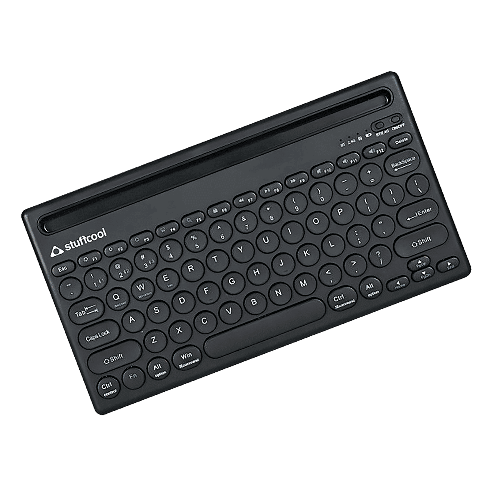 stuffcool BK-720 Rechargeable Bluetooth Wireless Keyboard with LED Indicator (Multi Device Connection, Black) stuffcool BK-720 Rechargeable Bluetooth Wireless Keyboard with LED Indicator (Multi Device Connection, Black)_5