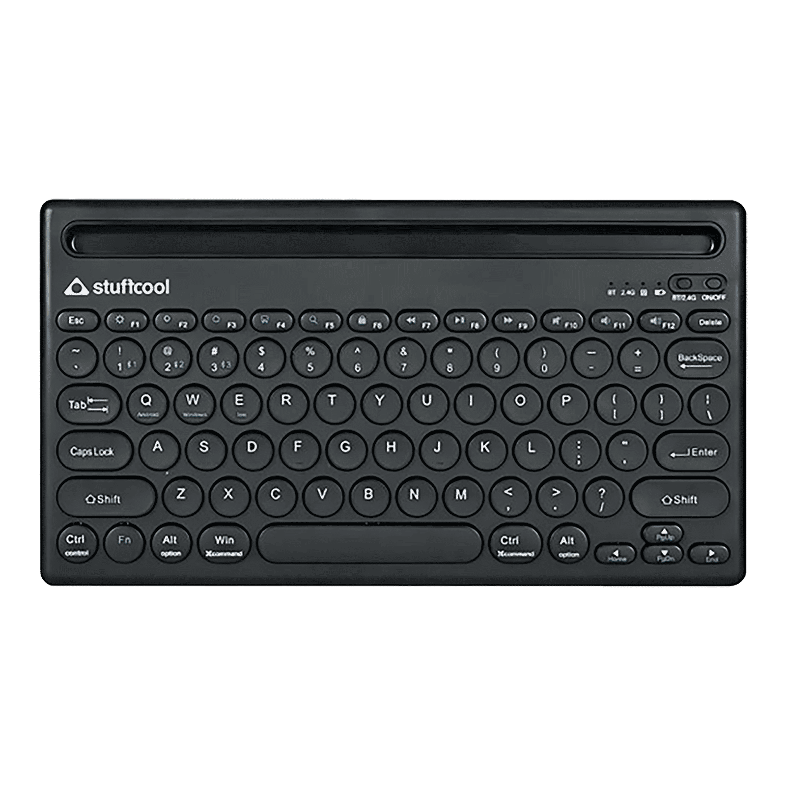 stuffcool BK-720 Rechargeable Bluetooth Wireless Keyboard with LED Indicator (Multi Device Connection, Black) stuffcool BK-720 Rechargeable Bluetooth Wireless Keyboard with LED Indicator (Multi Device Connection, Black)_3