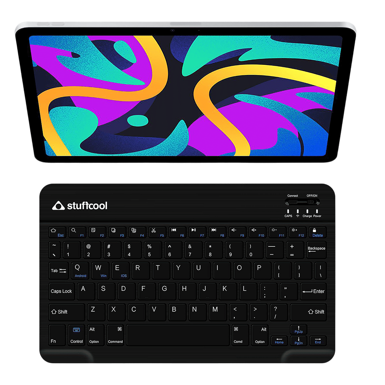 stuffcool BK-630 Rechargeable Bluetooth Wireless Keyboard with LED Indicator (On/Off Switch, Black) stuffcool BK-630 Rechargeable Bluetooth Wireless Keyboard with LED Indicator (On/Off Switch, Black)_1