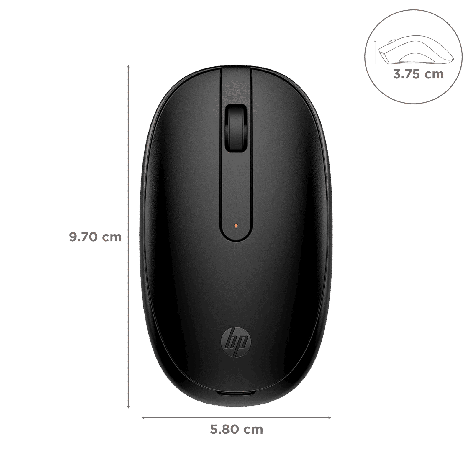 HP 240 Bluetooth 5.1 Wireless Optical Performance Mouse (1600 DPI Adjustable, Ambidextrous Design, Black)_2