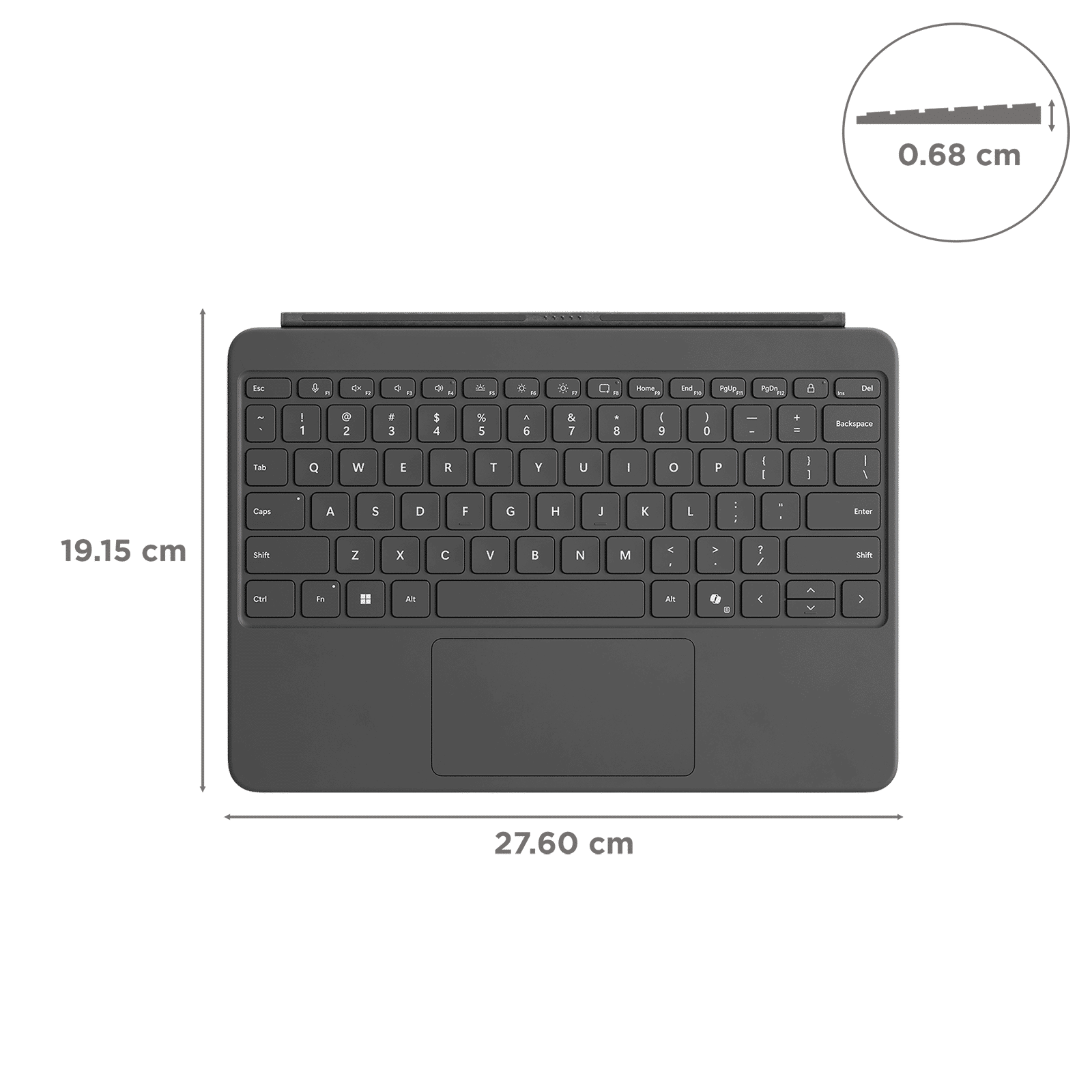 Microsoft Detachable Magnetic Keyboard for Surface Pro 12 Inch with Touchpad (Compact, Slate)_2