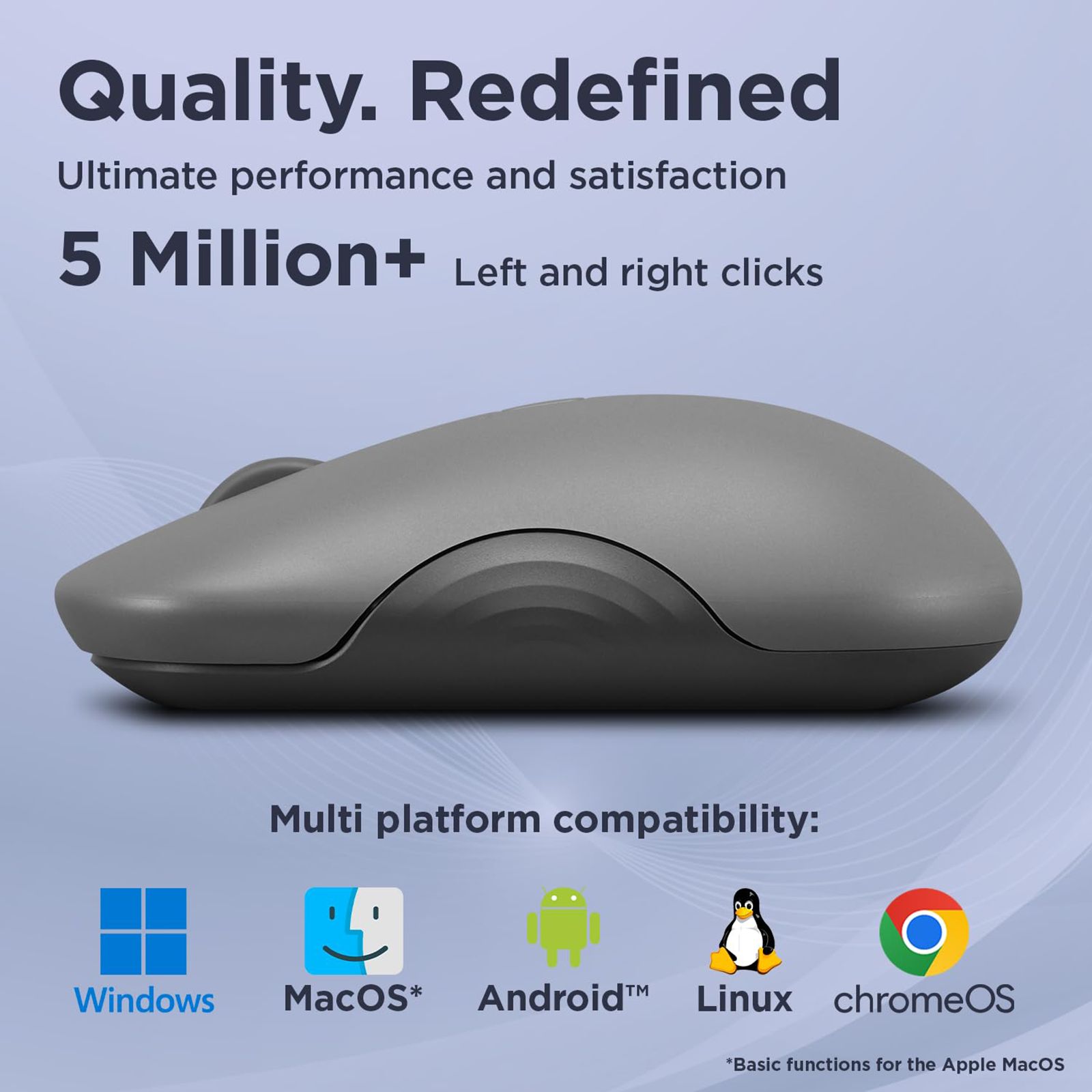 Lenovo 350 Silent Bluetooth 5.3 Wireless Optical Performance Mouse with Customizable Buttons (2400 DPI Adjustable, Full-size Ambidextrous Ergonomic, Luna Grey)_7
