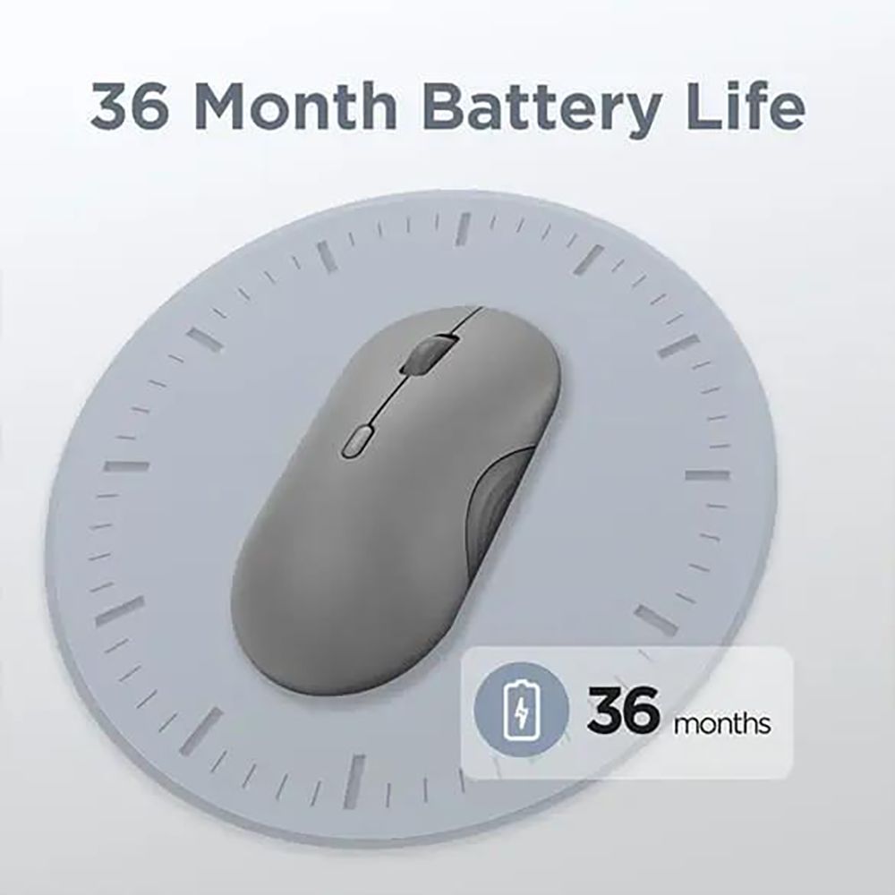 Lenovo 350 Silent Bluetooth 5.3 Wireless Optical Performance Mouse with Customizable Buttons (2400 DPI Adjustable, Full-size Ambidextrous Ergonomic, Luna Grey)_13