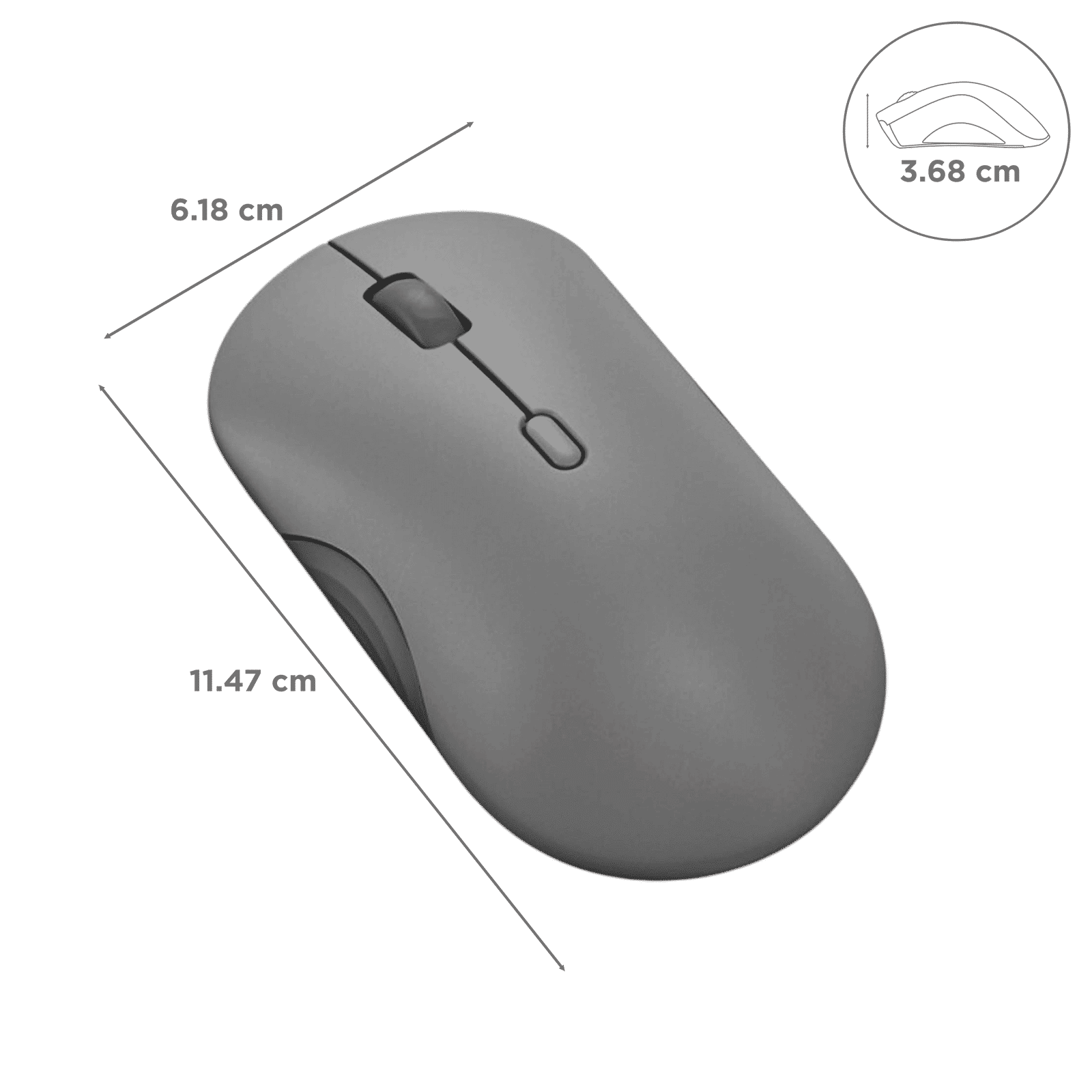 Lenovo 350 Silent Bluetooth 5.3 Wireless Optical Performance Mouse with Customizable Buttons (2400 DPI Adjustable, Full-size Ambidextrous Ergonomic, Luna Grey)_3